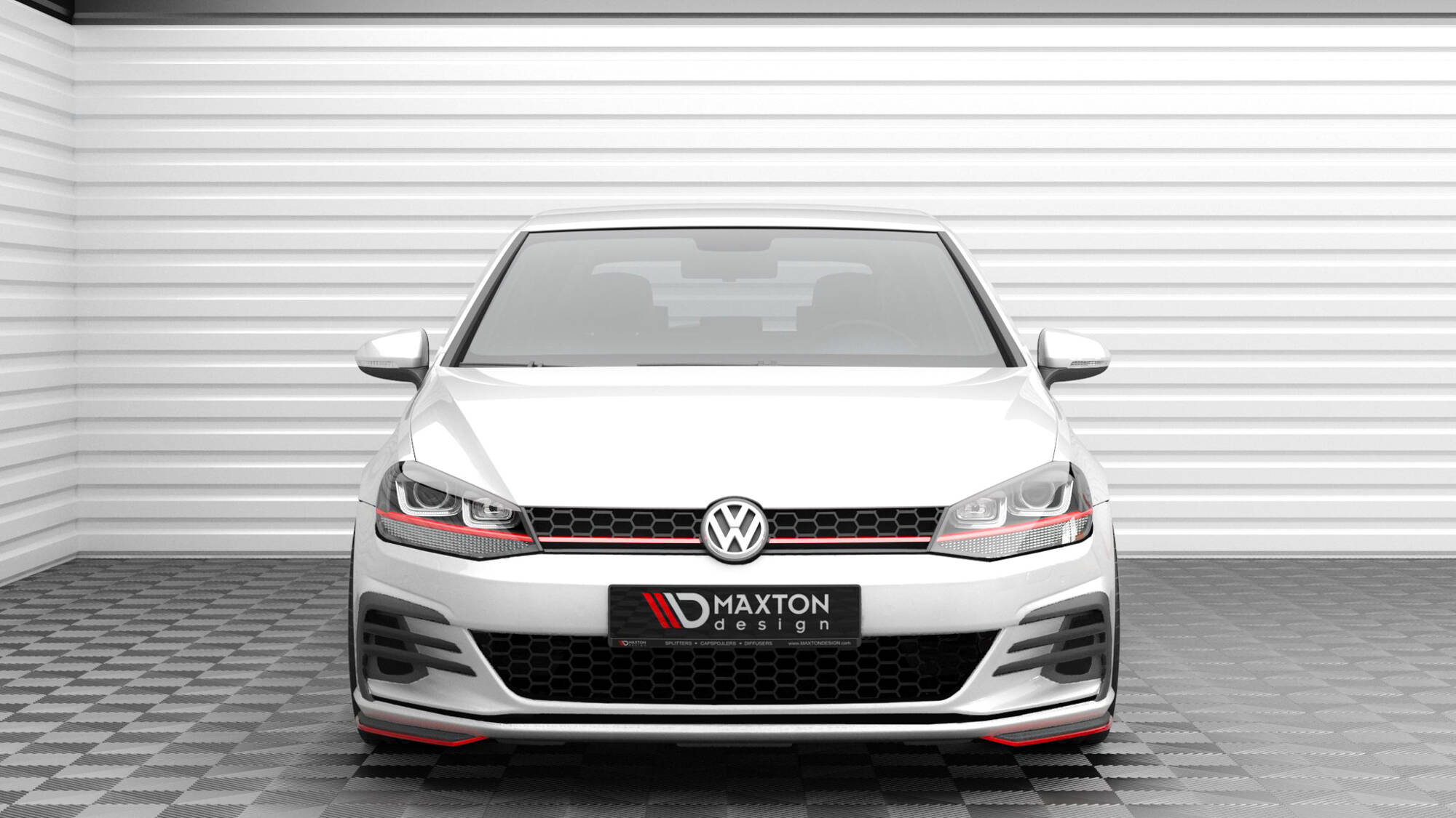 Street+ Spoilerlippe Front Ansatz passend für VW Golf GTI Mk7 FL schwarz Hochglanz