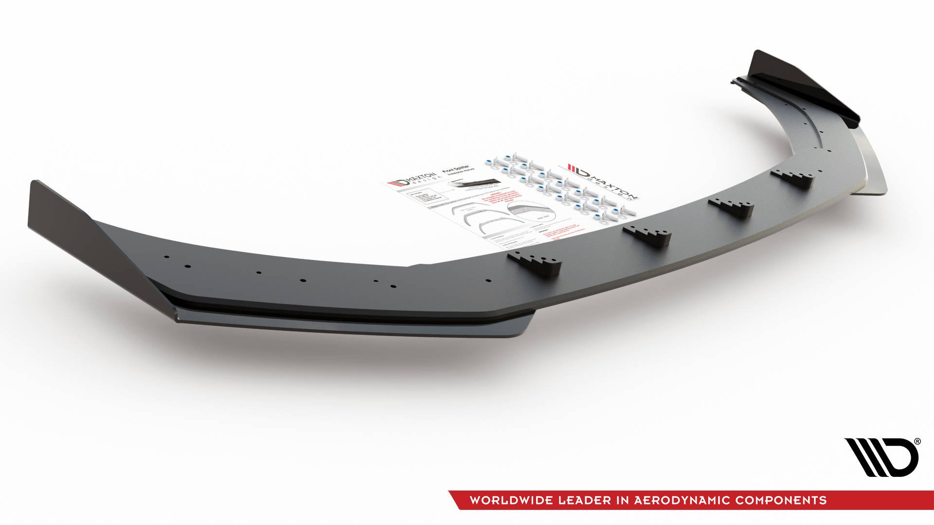 Street Pro Spoilerlippe Front Ansatz + Flaps passend für VW Polo GTI Mk6 schwarz Hochglanz