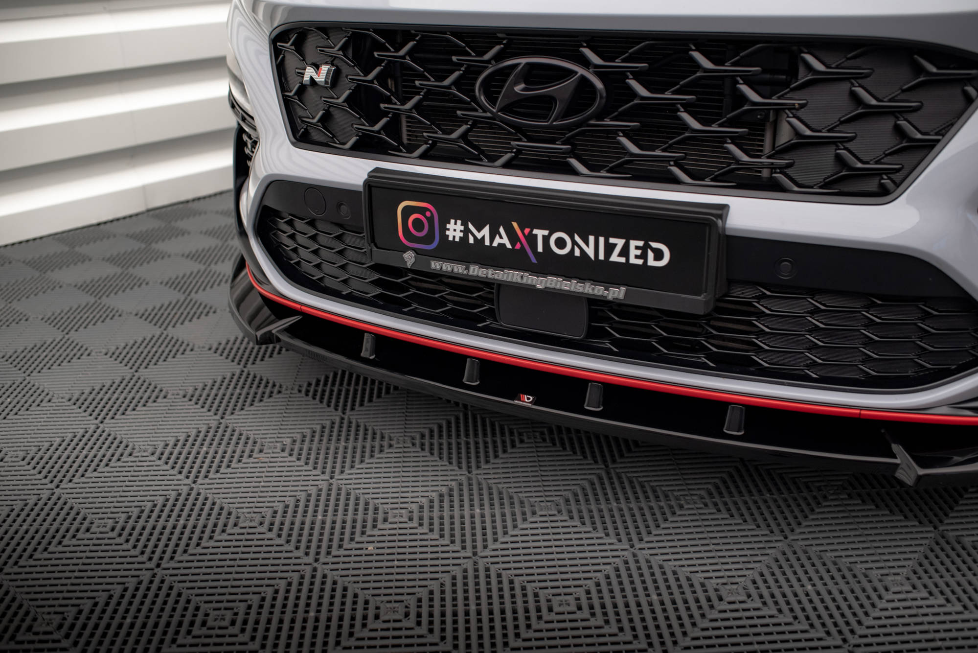 Street+ Spoilerlippe Front Ansatz V.2 passend für Hyundai Kona N Mk1 schwarz Hochglanz