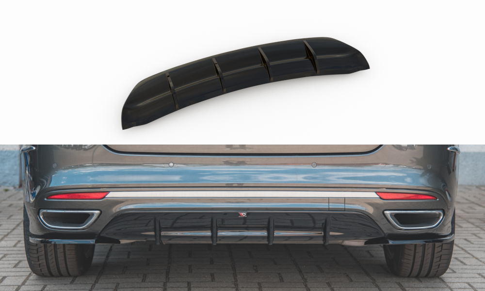 Diffusor Heck Ansatz für Ford Mondeo Vignale Mk5 Facelift Carbon Look