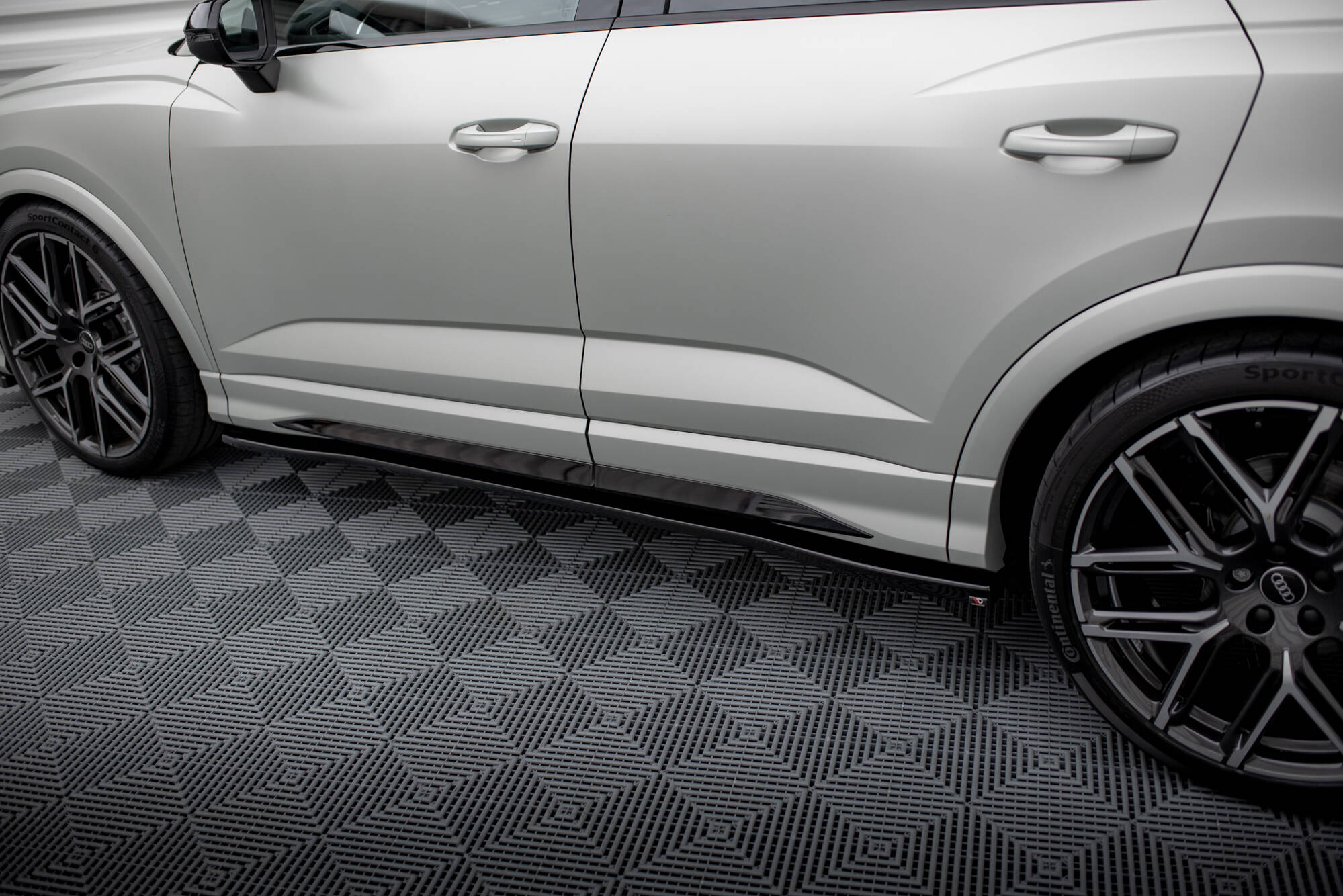 Street+ Seitenschweller Leisten V.2 passend für Audi Q3 S-Line / RSQ3 Sportback / SUV F3 schwarz Hochglanz