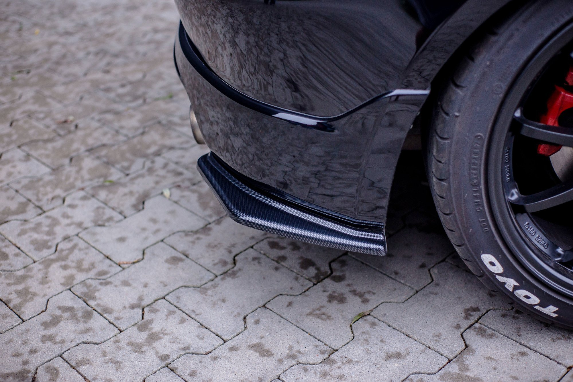 Heck Ansatz Flaps Diffusor für AUDI HONDA CIVIC EP3 MK7 TYPE-R/S FACELIFT schwarz Hochglanz