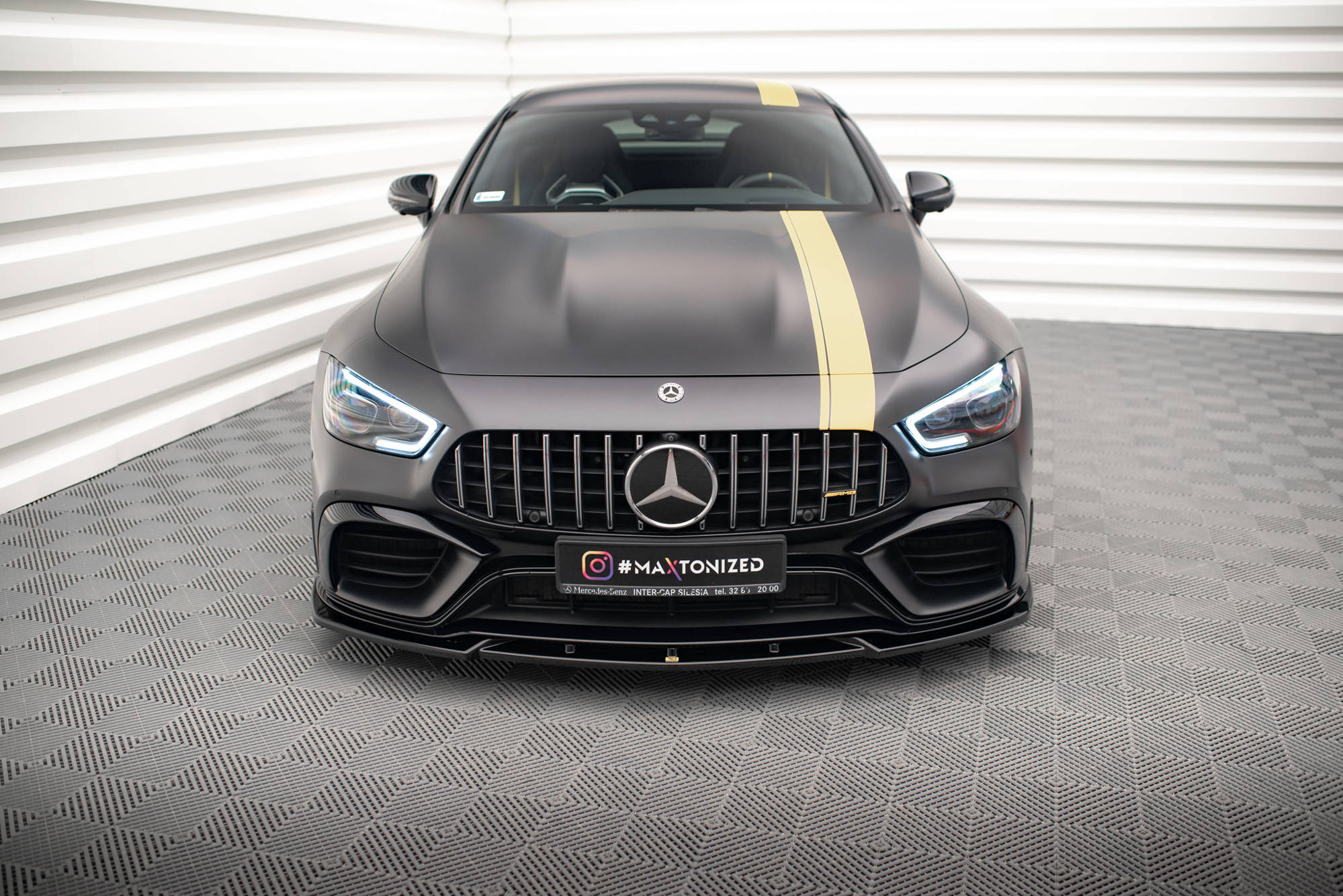 Street+ Spoilerlippe Front Ansatz V.3 passend für Mercedes-AMG GT 63S 4 Door Coupe Aero X290 schwarz Hochglanz