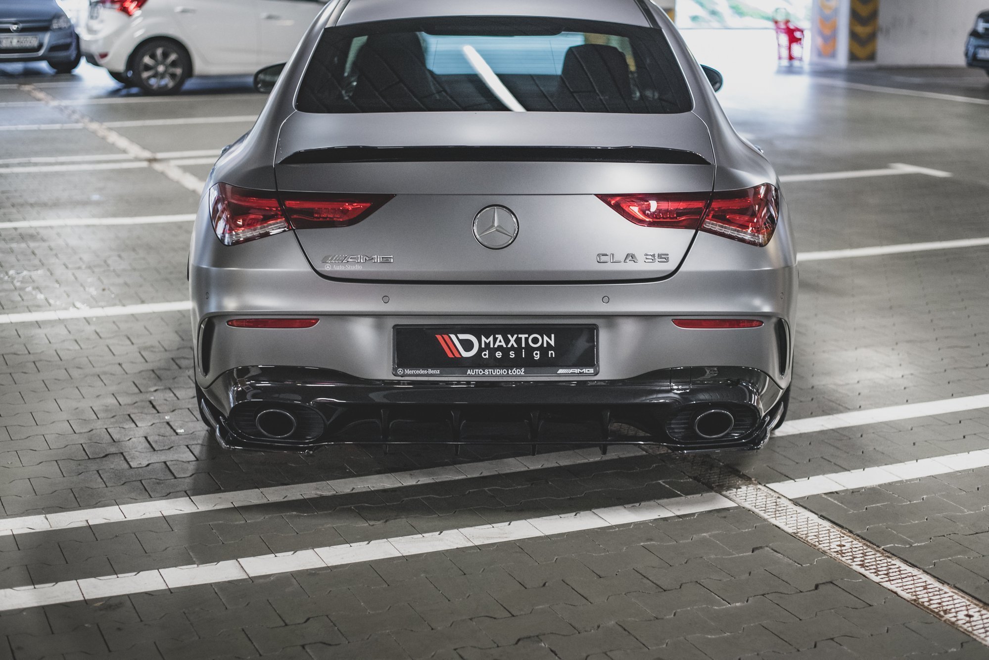 Street+ Heck Ansatz Diffusor passend für Mercedes-AMG CLA 35 Aero / 45 Aero C118 schwarz Hochglanz