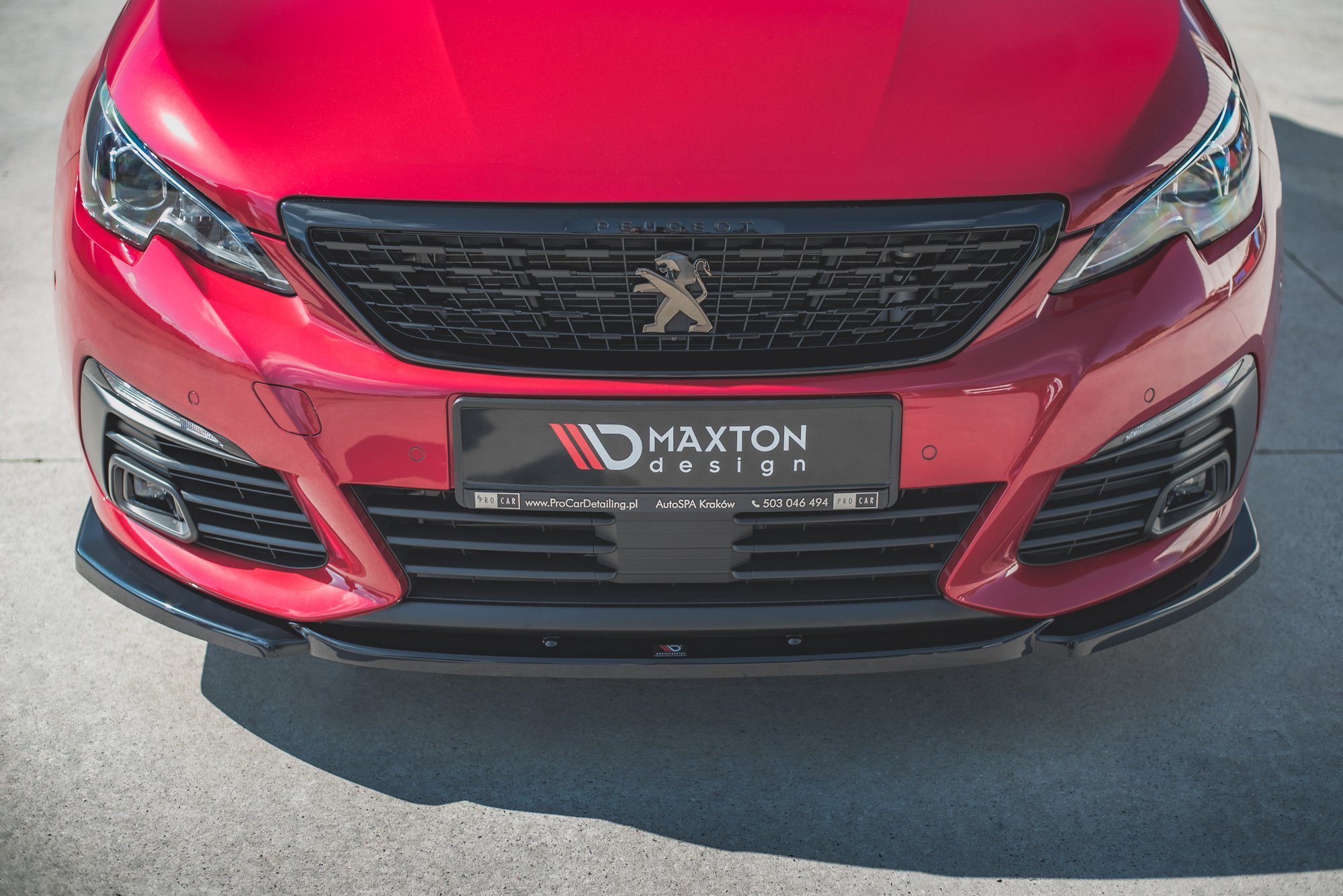 Street+ Spoilerlippe Front Ansatz V.2 passend für Peugeot 308 GT Mk2 FL schwarz Hochglanz