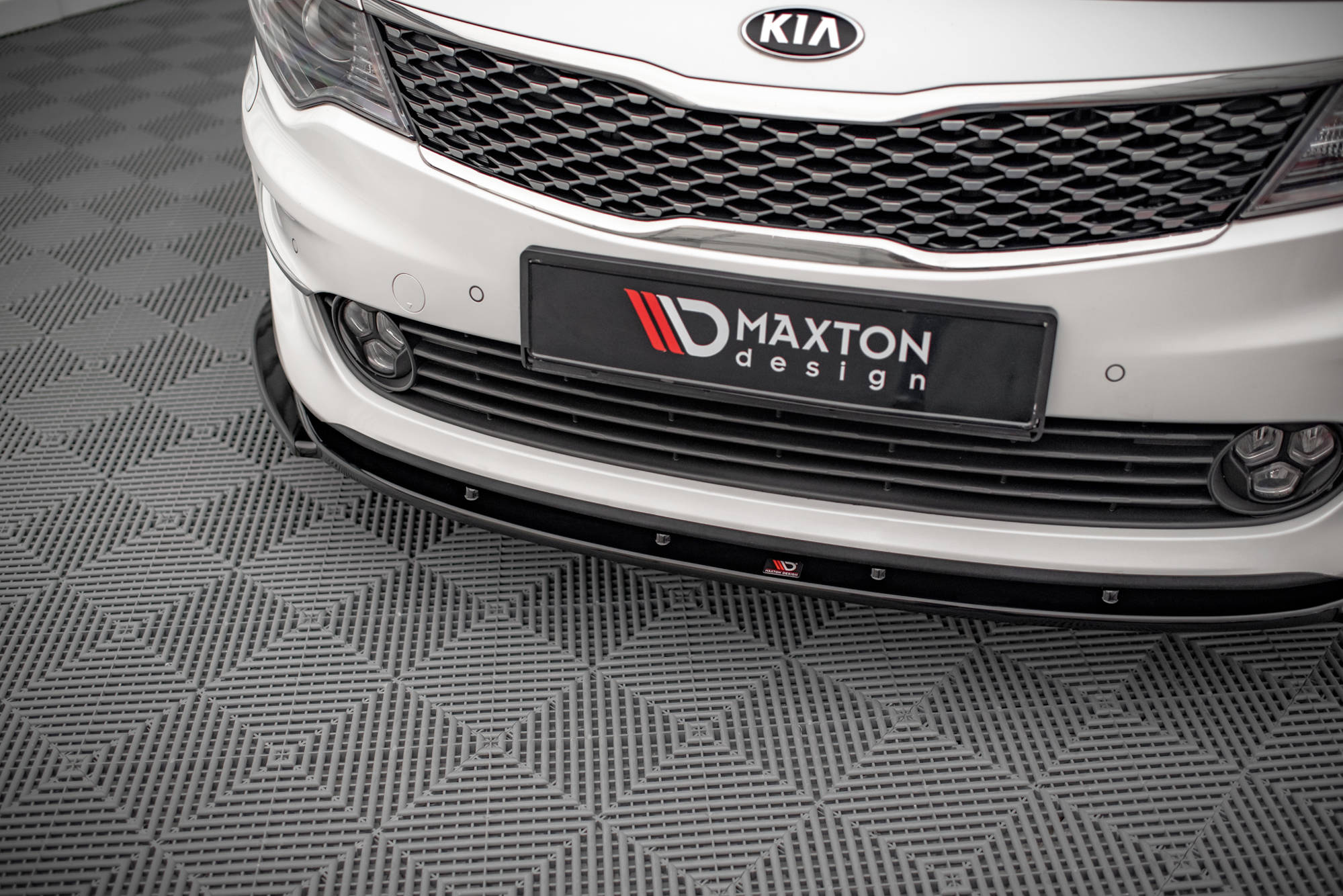 Street+ Spoilerlippe Front Ansatz V.2 passend für Kia Optima Mk4 schwarz Hochglanz