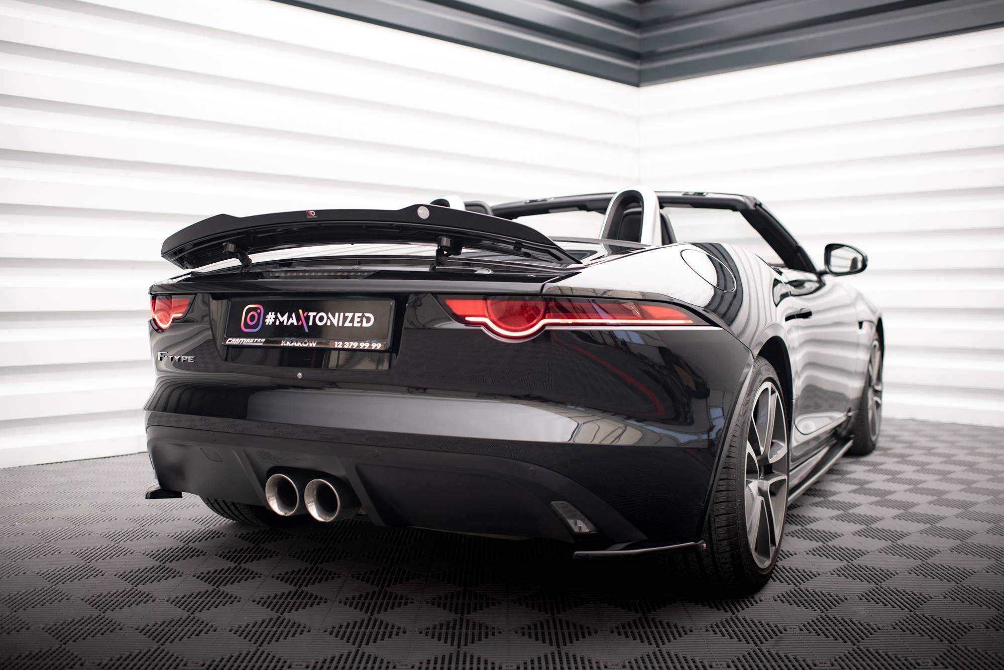 Heck Spoiler Aufsatz Abrisskante passend für Jaguar F-Type Mk1 FL schwarz Hochglanz