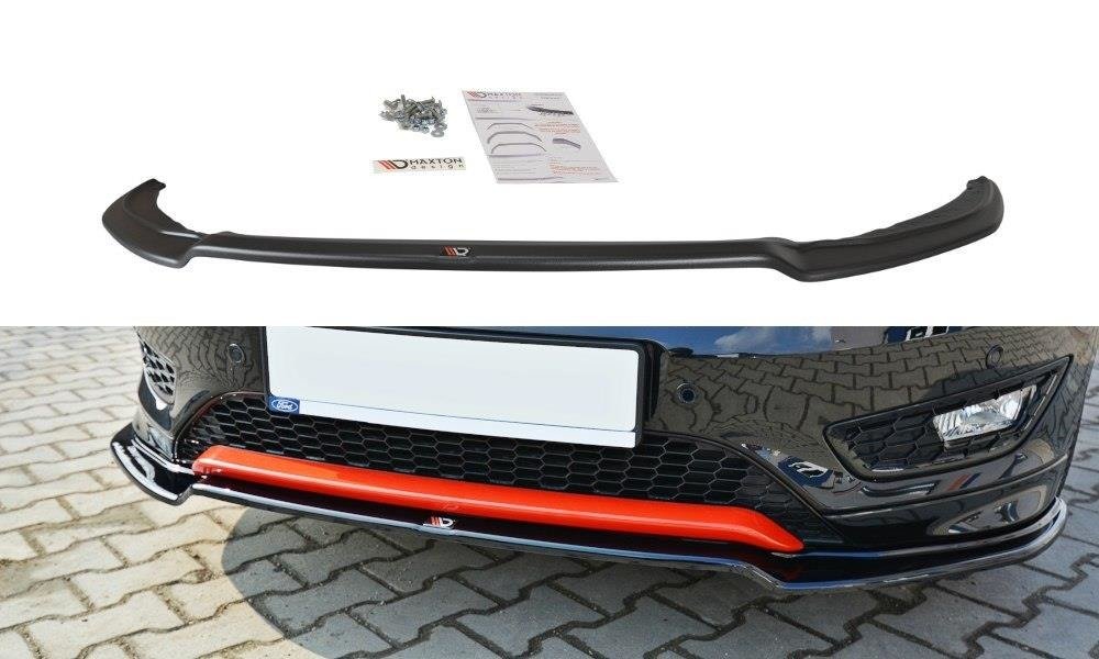 Street+ Spoilerlippe Front Ansatz V.2 passend für Ford Focus ST-Line Mk3 FL schwarz Hochglanz