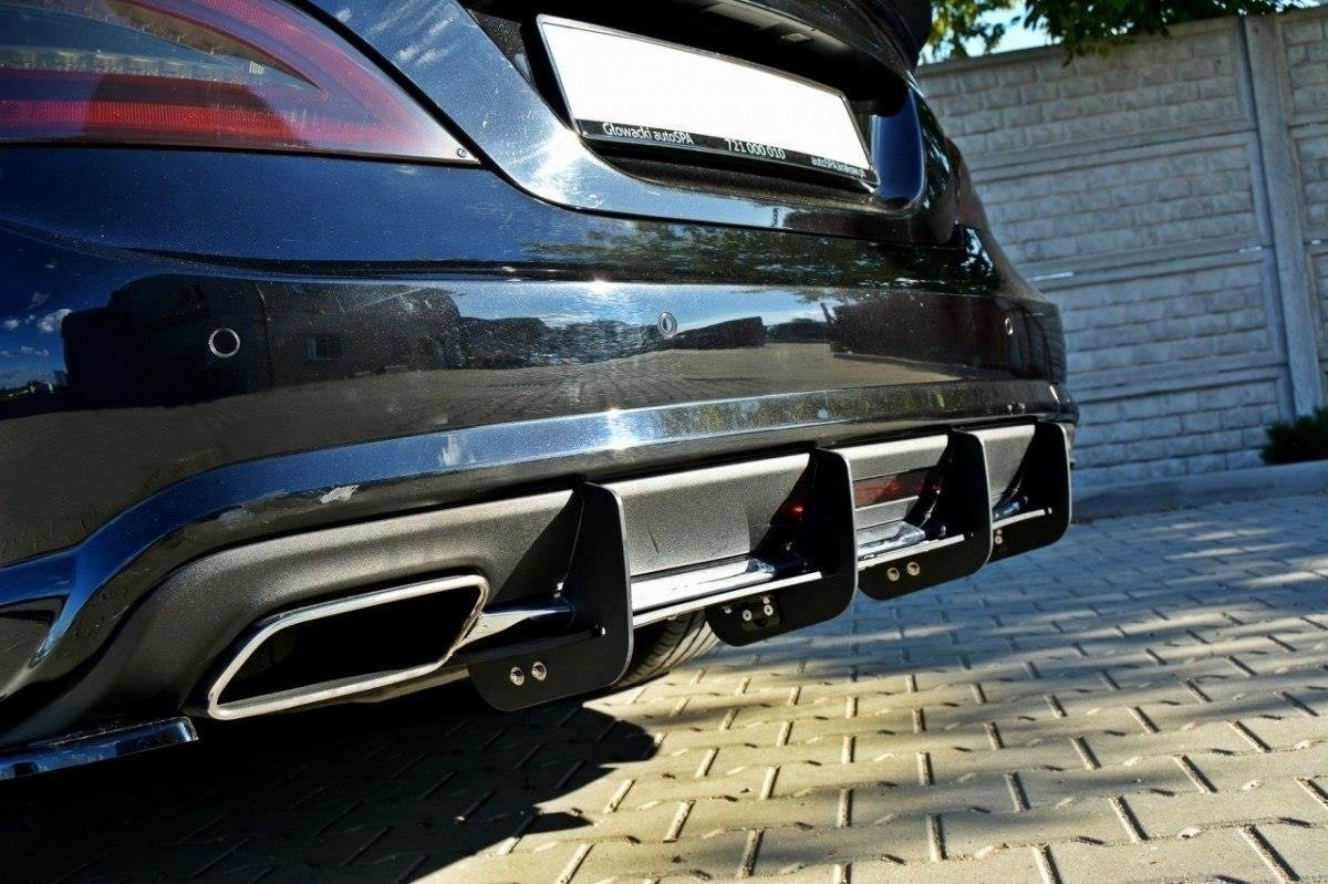 Diffusor Heck Ansatz für Heckschürze für MERCEDES CLS C218 AMG LINE
