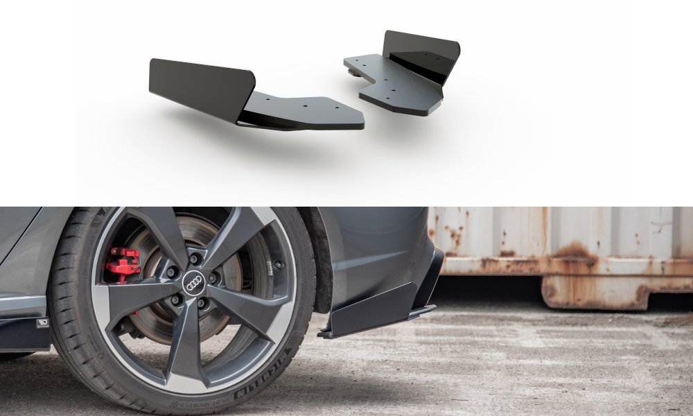 Street Pro Heck Ansatz Flaps Diffusor + Flaps für Audi RS3 8V Sportback schwarz Hochglanz