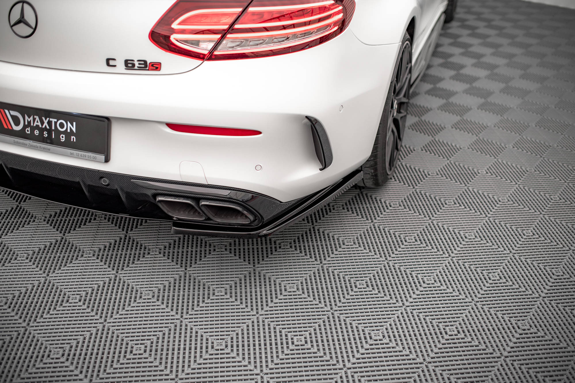 Street+ Heck Ansatz Flaps passend für Mercedes-AMG C 63 AMG Coupe AMG Aero Pack C205 FL schwarz Hochglanz