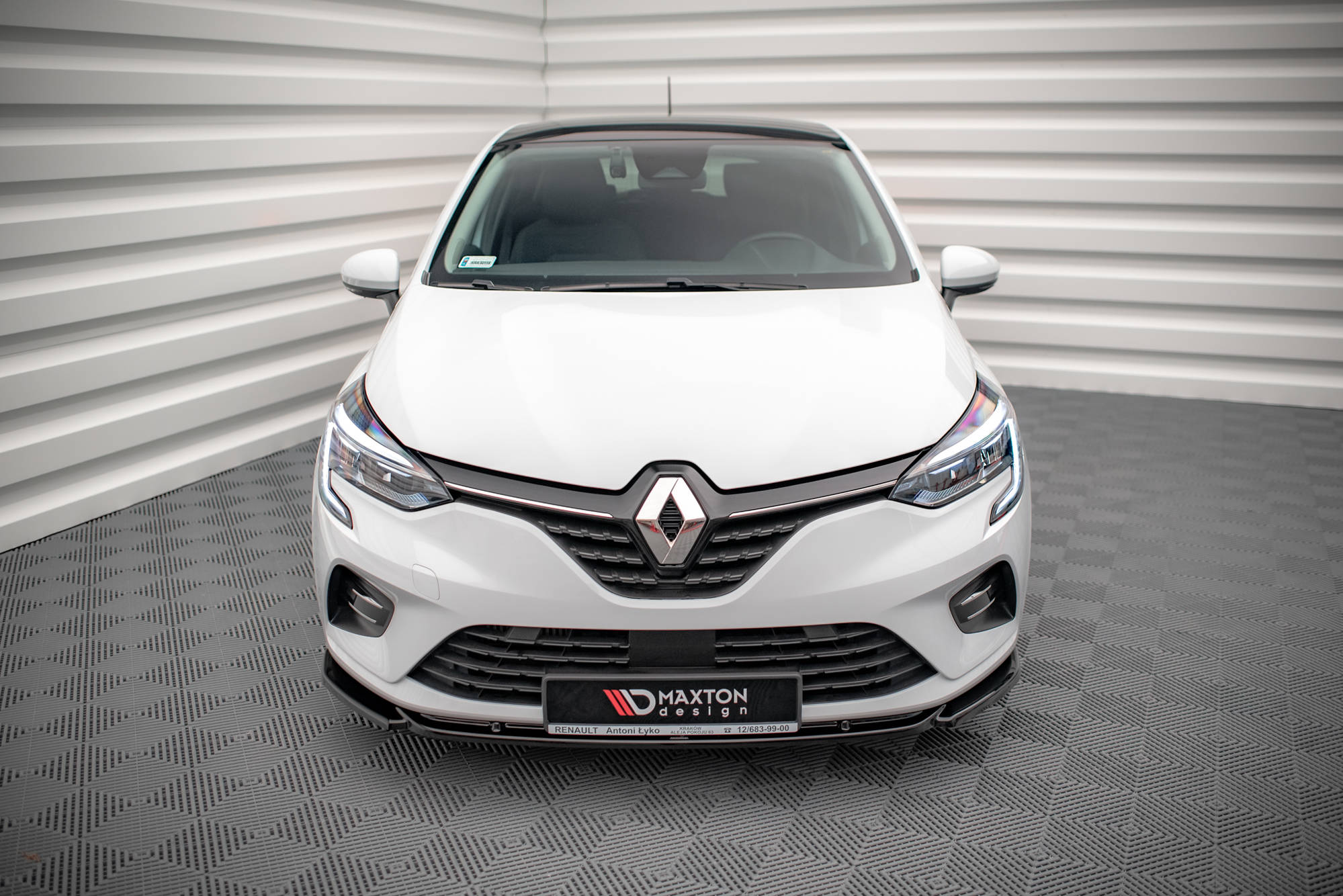 Street+ Spoilerlippe Front Ansatz V.1 passend für Renault Clio Mk5 schwarz Hochglanz