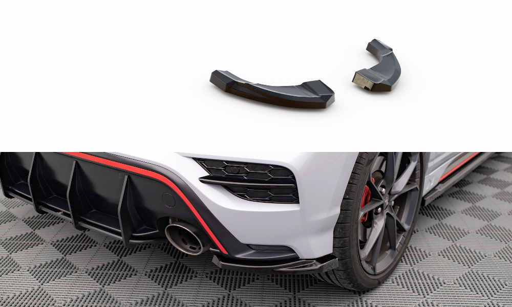 Street+ Heck Ansatz Flaps V.1 passend für Hyundai Kona Mk1 schwarz Hochglanz