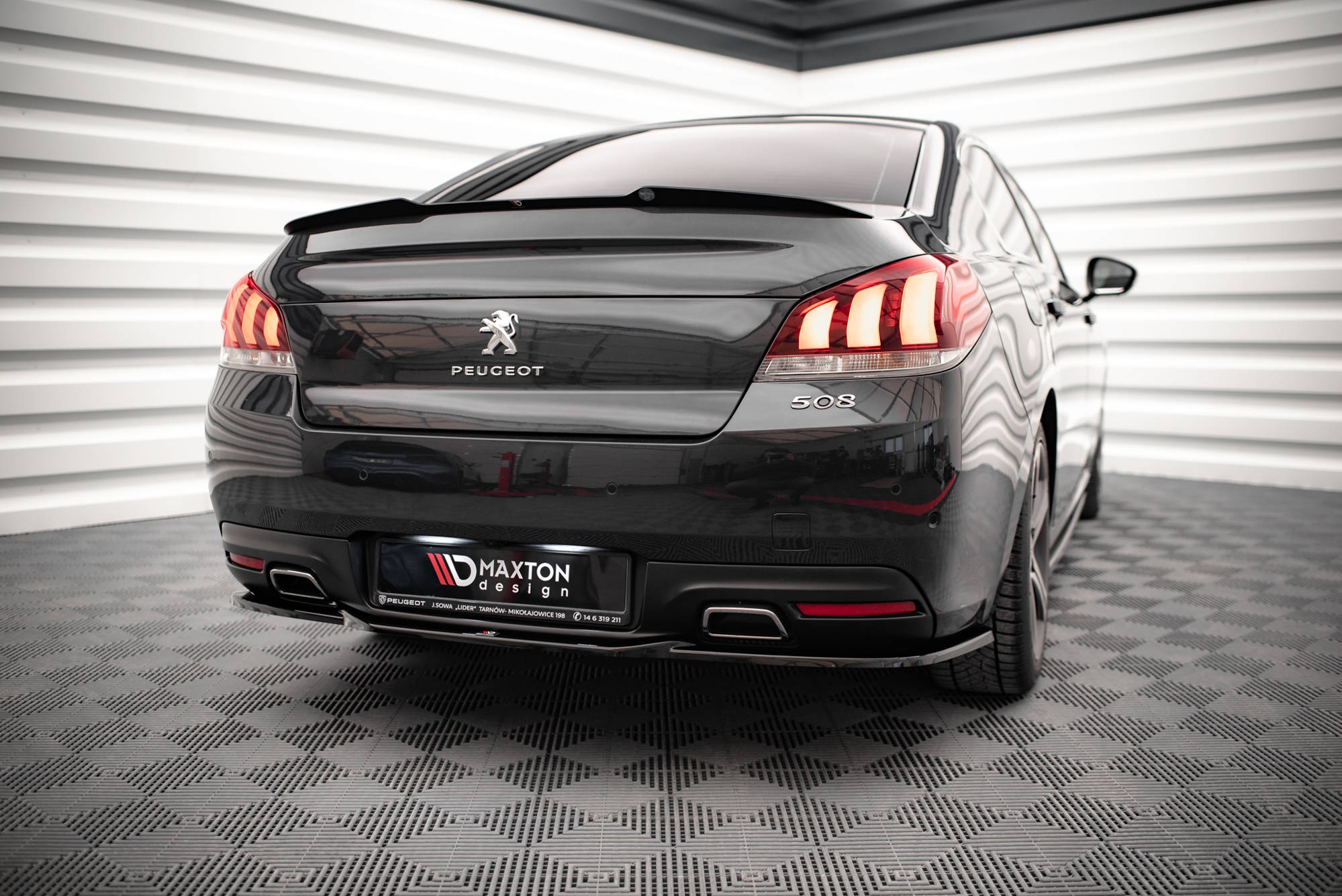 Heck Spoiler Aufsatz Abrisskante passend für Peugeot 508 GT Mk1 FL Carbon Look