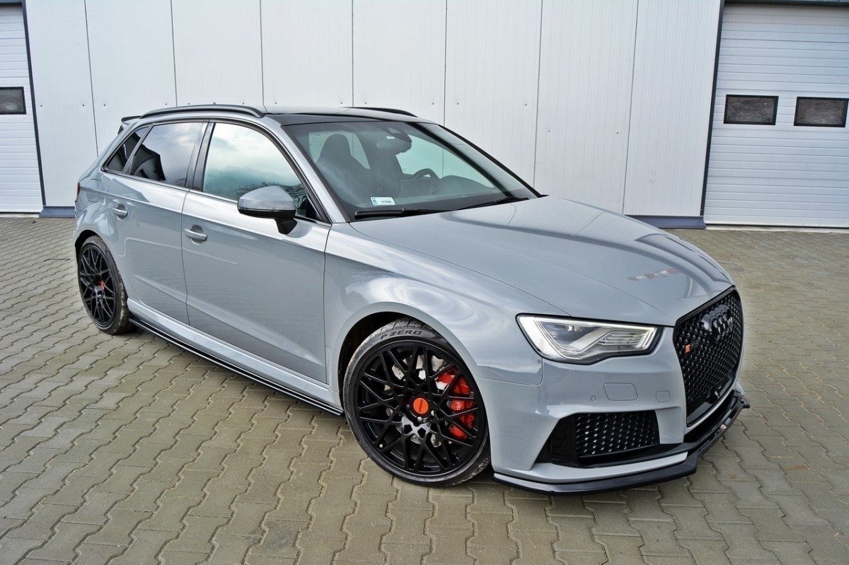 Street+ Spoilerlippe Front Ansatz V.2 passend für Audi RS3 8V Sportback schwarz Hochglanz