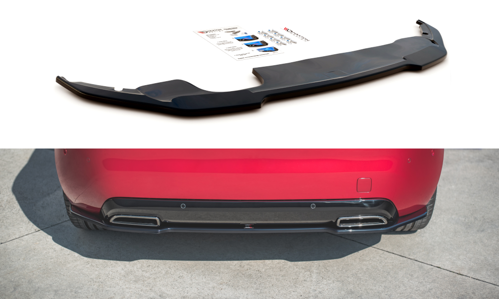 Street+ Mittlerer Diffusor Heck Ansatz passend für Peugeot 308 GT Mk2 FL schwarz Hochglanz