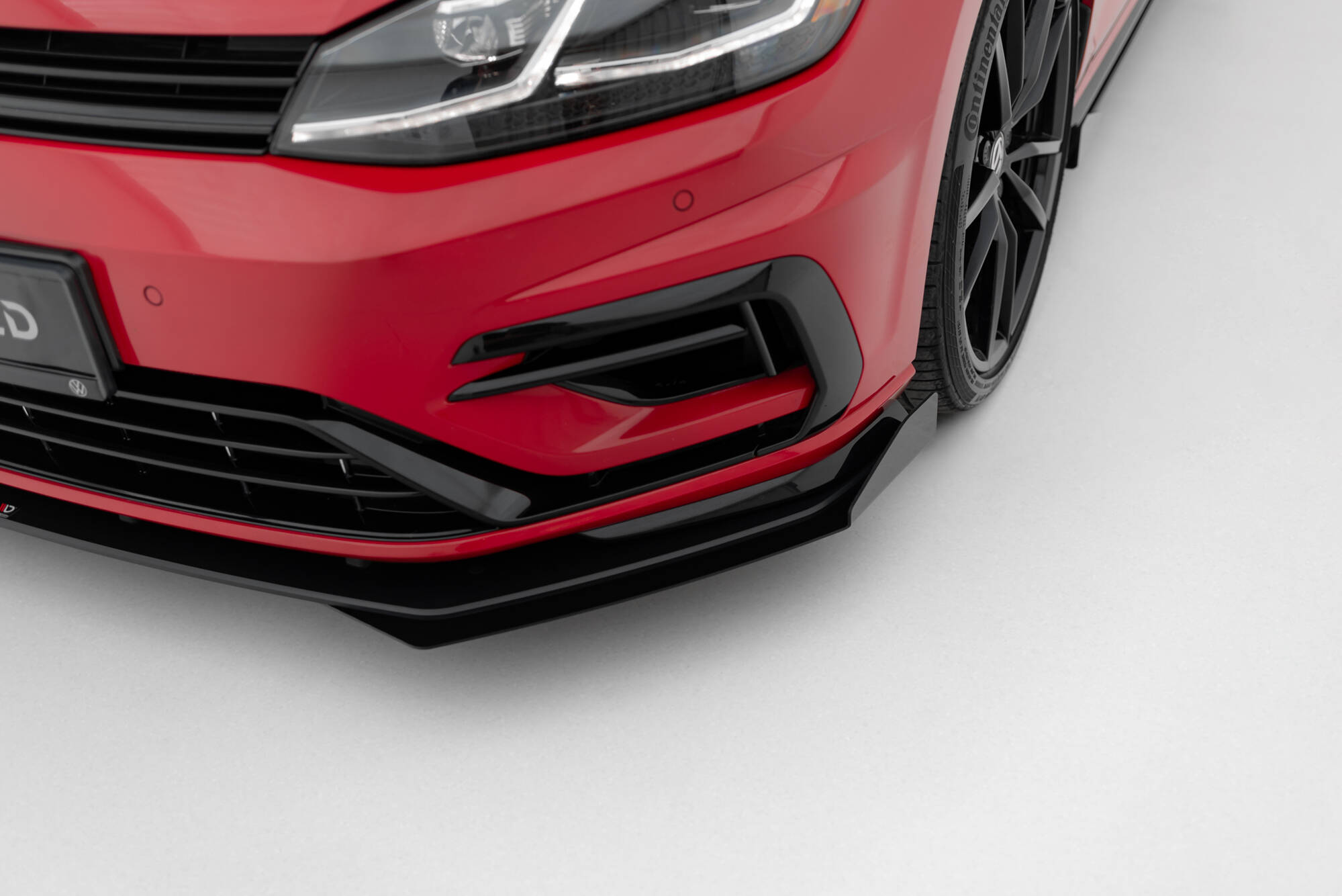 Street Pro Spoilerlippe Front Ansatz passend für VW Golf 7 R FL rot+ Hochglanz Flaps