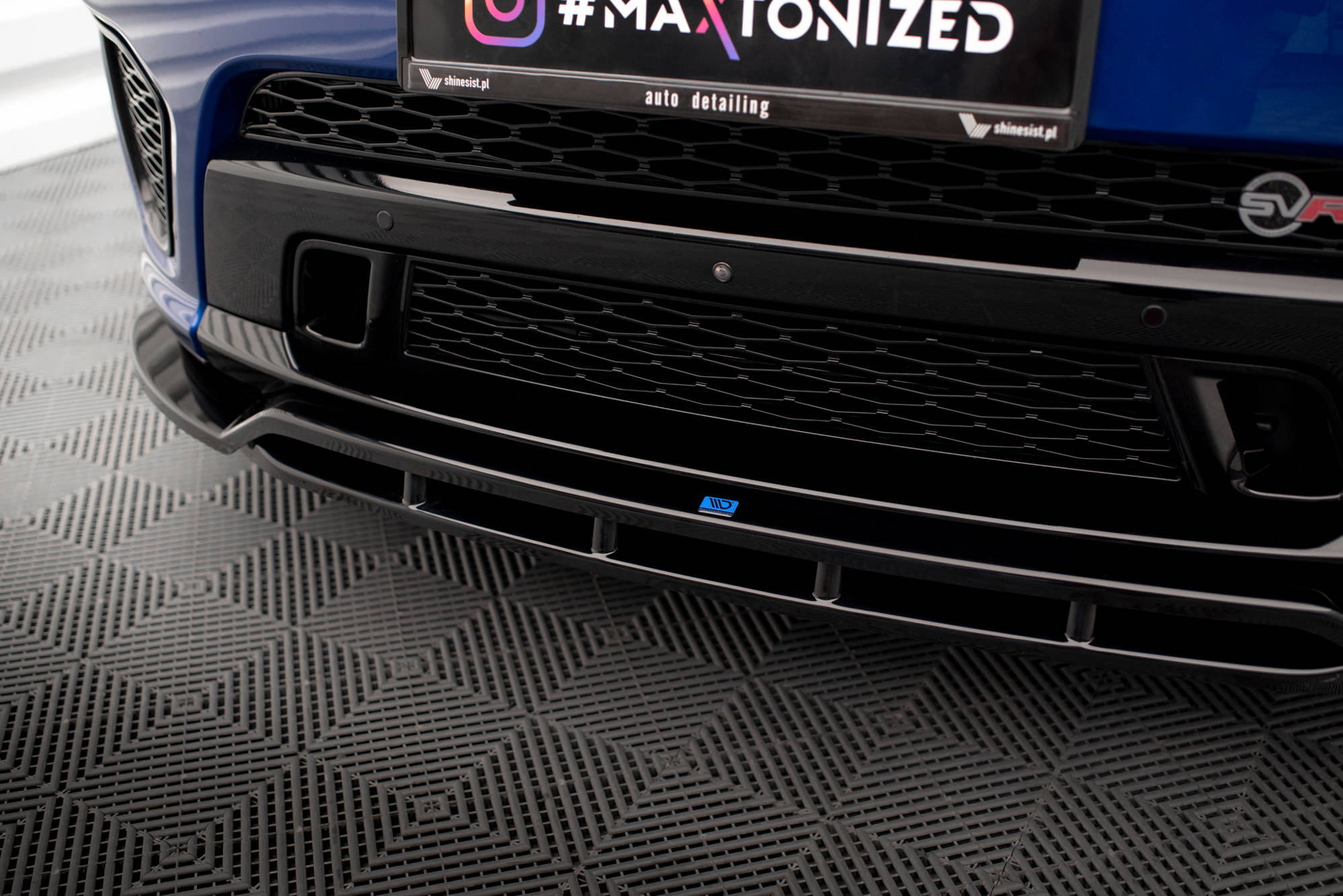 Street+ Spoilerlippe Front Ansatz V.2 passend für Land Rover Range Rover Sport SVR Mk2 schwarz Hochglanz