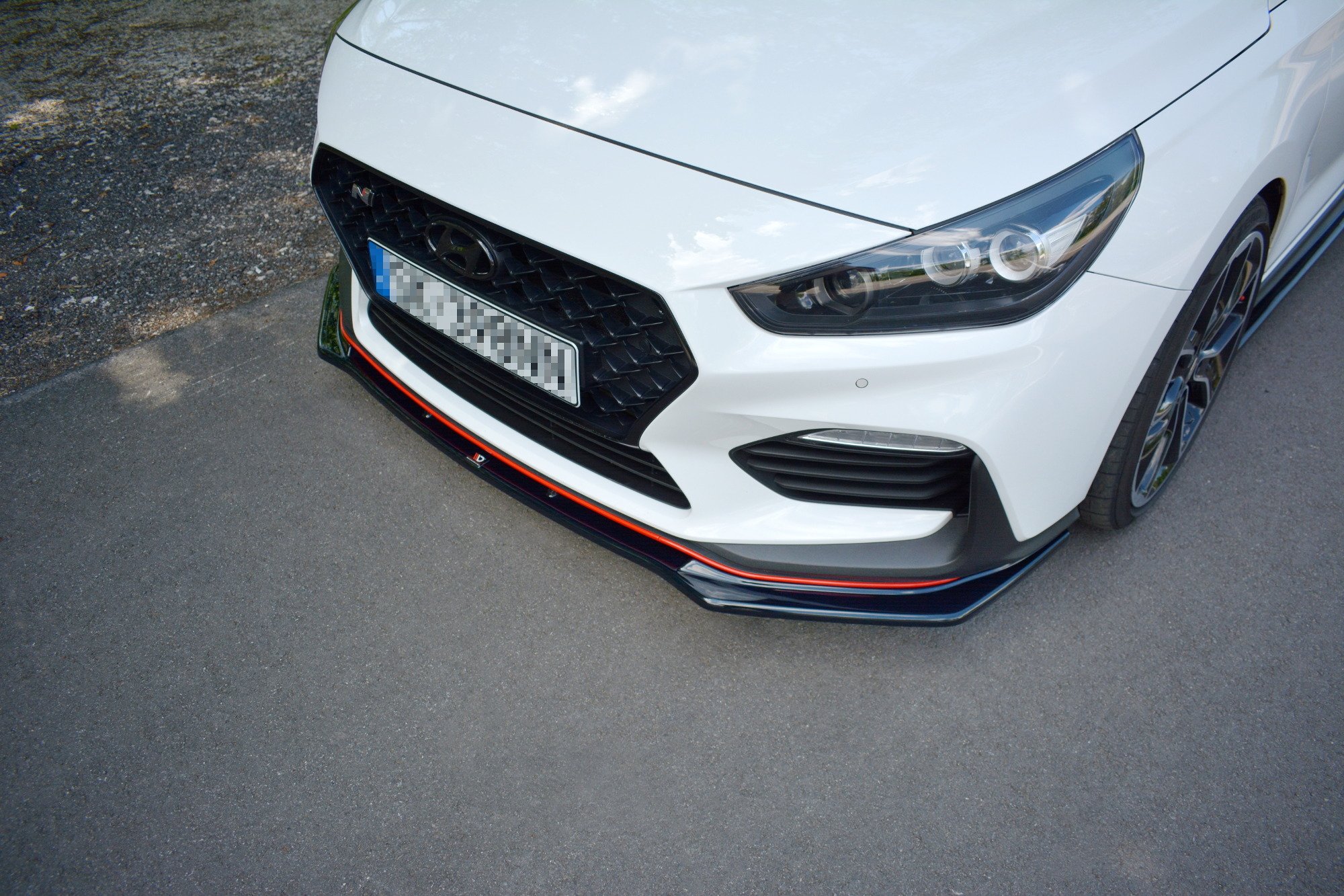 Street+ Spoilerlippe Front Ansatz V.1 passend für Hyundai I30 Mk3 N schwarz Hochglanz