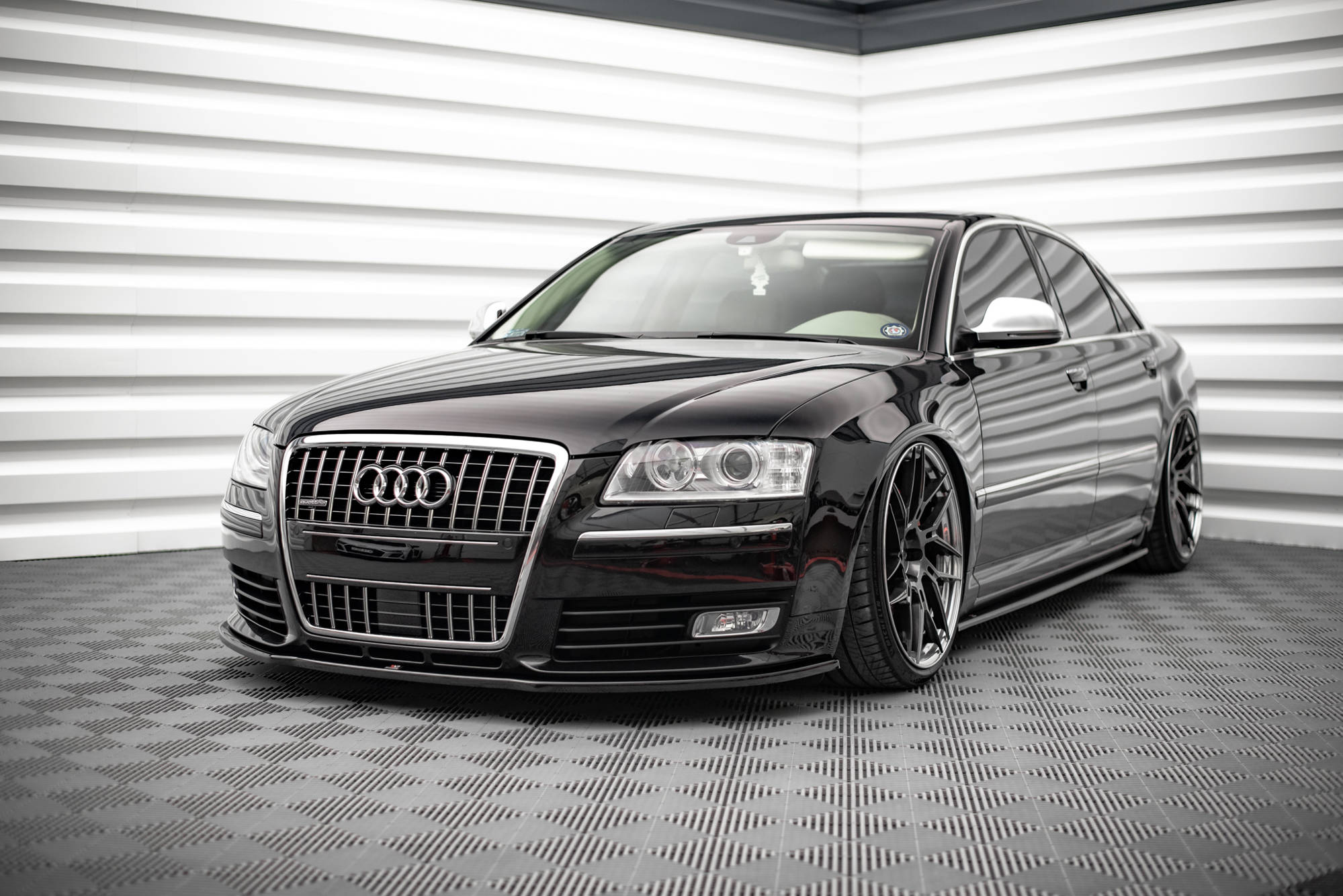 Street+ Spoilerlippe Front Ansatz passend für Audi S8 D3 schwarz Hochglanz