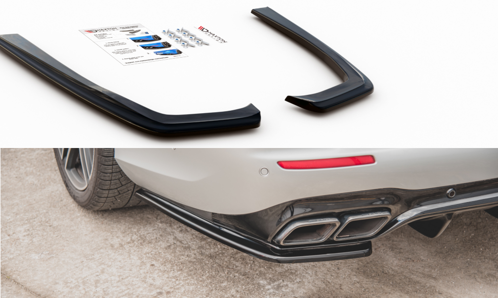 Heck Ansatz Flaps Diffusor für Mercedes-Benz E63 AMG Kombi/Limousine S213/W213 schwarz Hochglanz