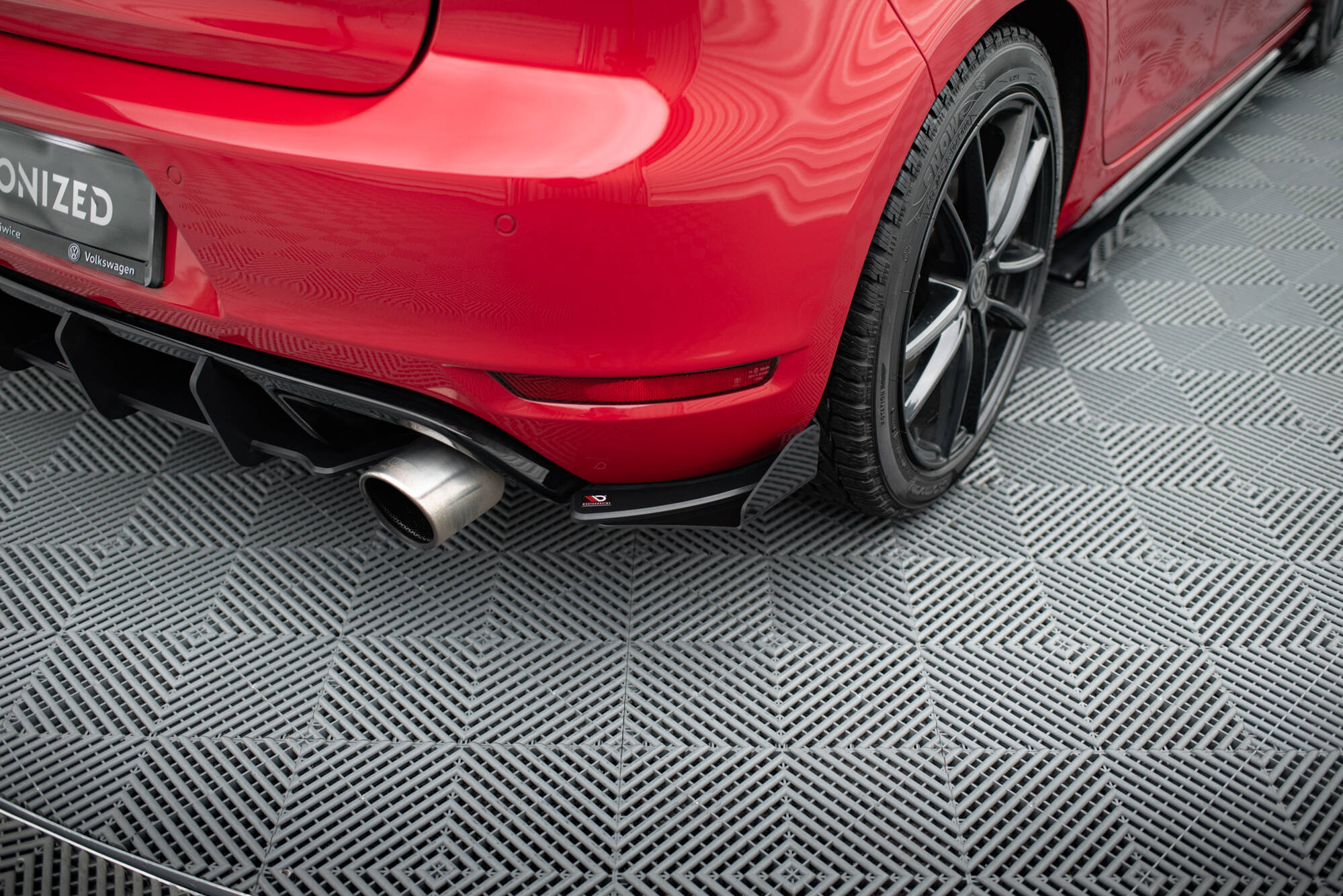 Street Pro Heck Ansatz Flaps passend für VW Golf GTI Mk6 schwarz Hochglanz