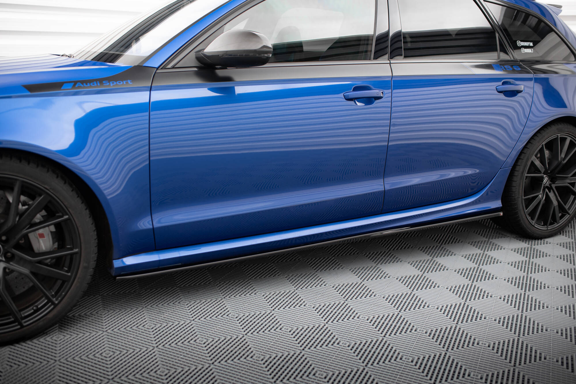 Street+ Seitenschweller Leisten V.2 passend für Audi RS6 C7 / C7 FL schwarz Hochglanz