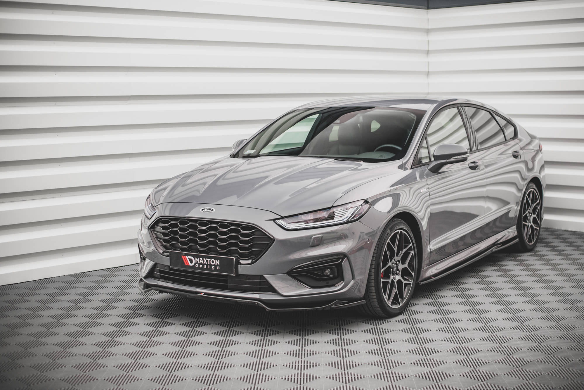 Street+ Spoilerlippe Front Ansatz V.1 passend für Ford Mondeo ST-Line Mk5 FL schwarz Hochglanz