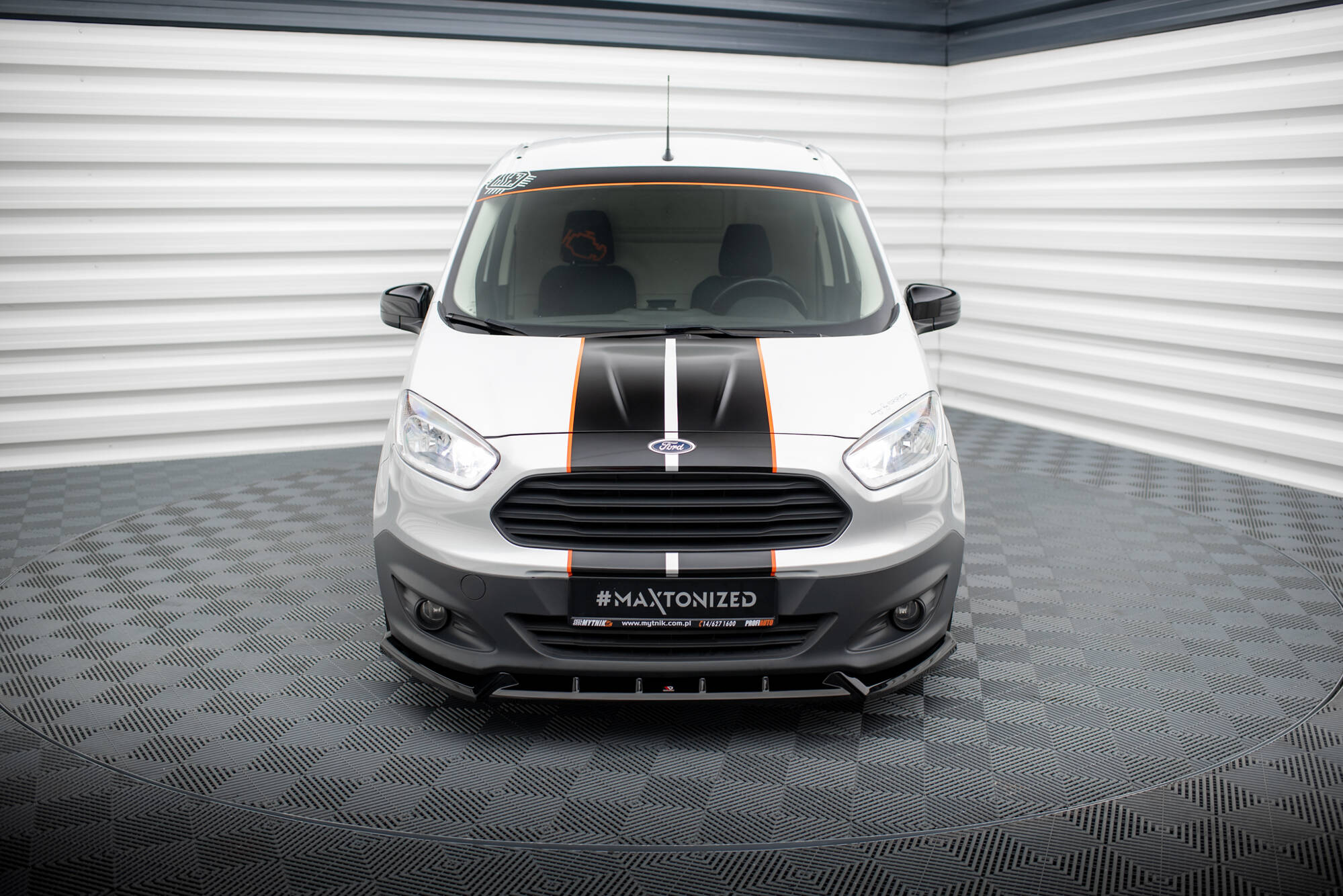 Street+ Spoilerlippe Front Ansatz passend für Ford Transit Courier Mk1 schwarz Hochglanz