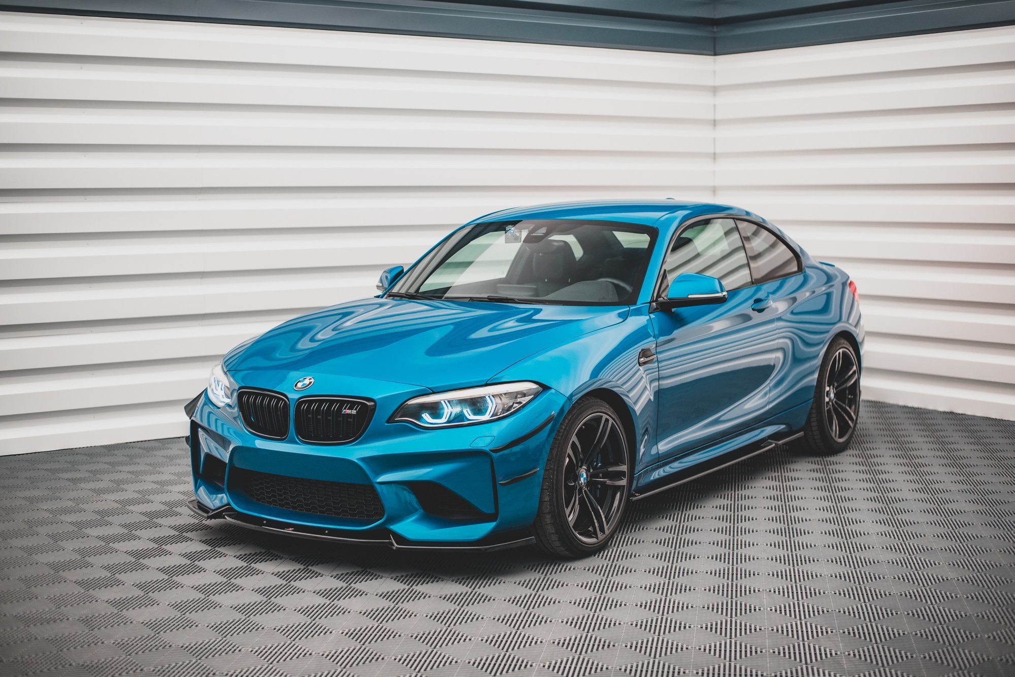 Street+ Spoilerlippe Front Ansatz V.2 passend für BMW M2 F87 schwarz Hochglanz