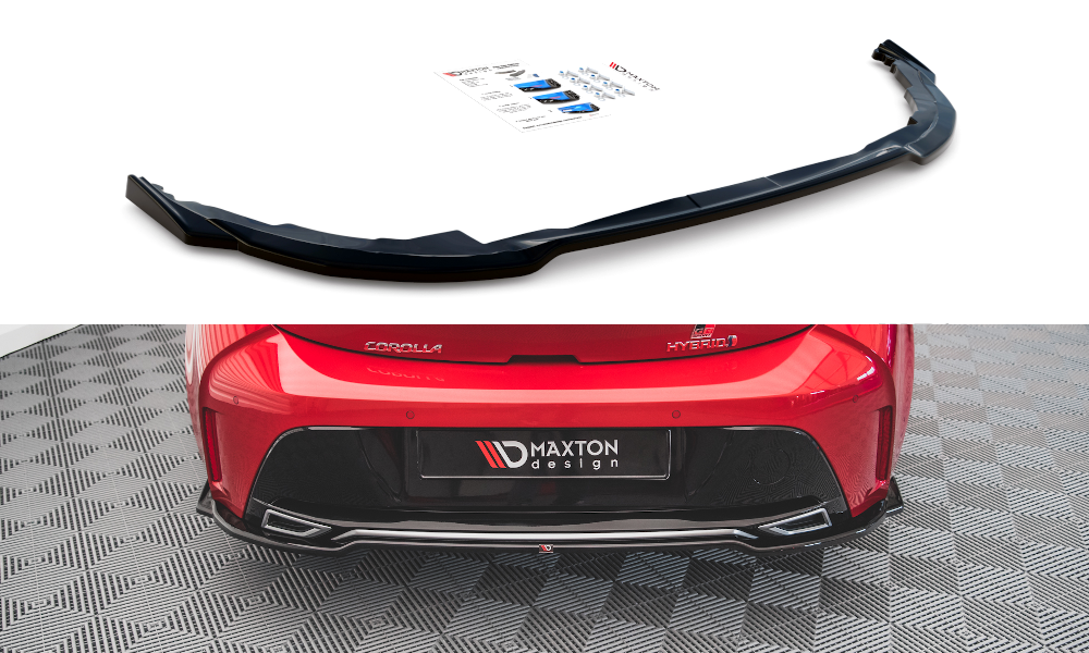 Street+ Mittlerer Diffusor Heck Ansatz passend für Toyota Corolla GR Sport Hatchback XII schwarz Hochglanz