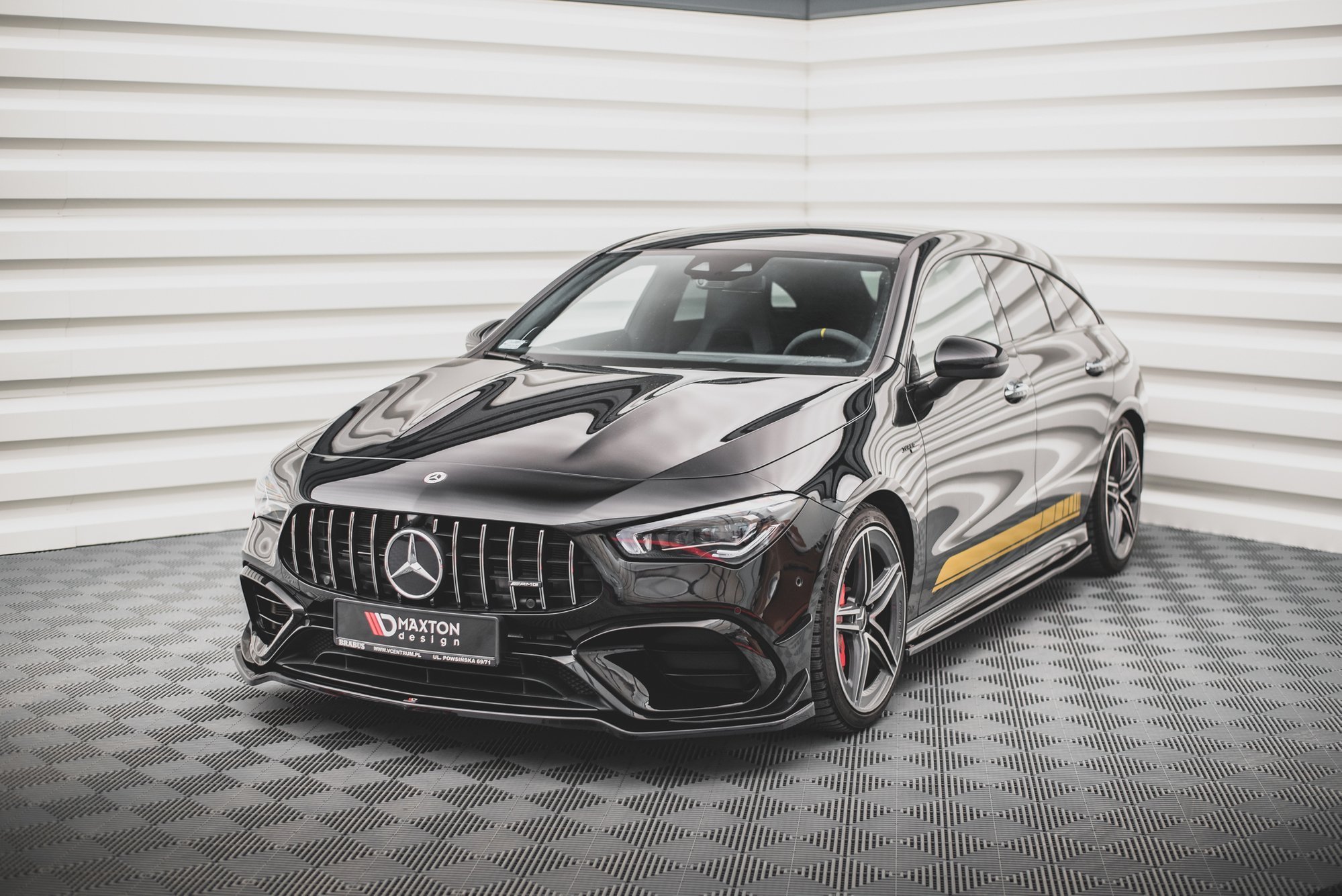 Street+ Spoilerlippe Front Ansatz V.1 passend für Mercedes-AMG CLA 45 Aero C118 schwarz Hochglanz
