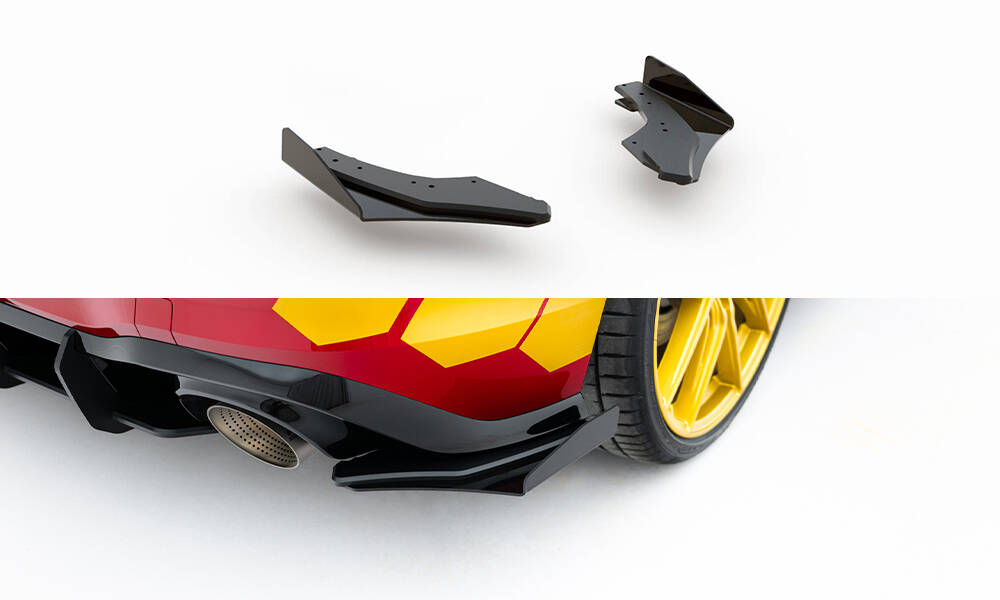 Street Pro Heck Ansatz Flaps passend für Ford VW Golf GTI Clubsport Mk8 FL schwarz Hochglanz