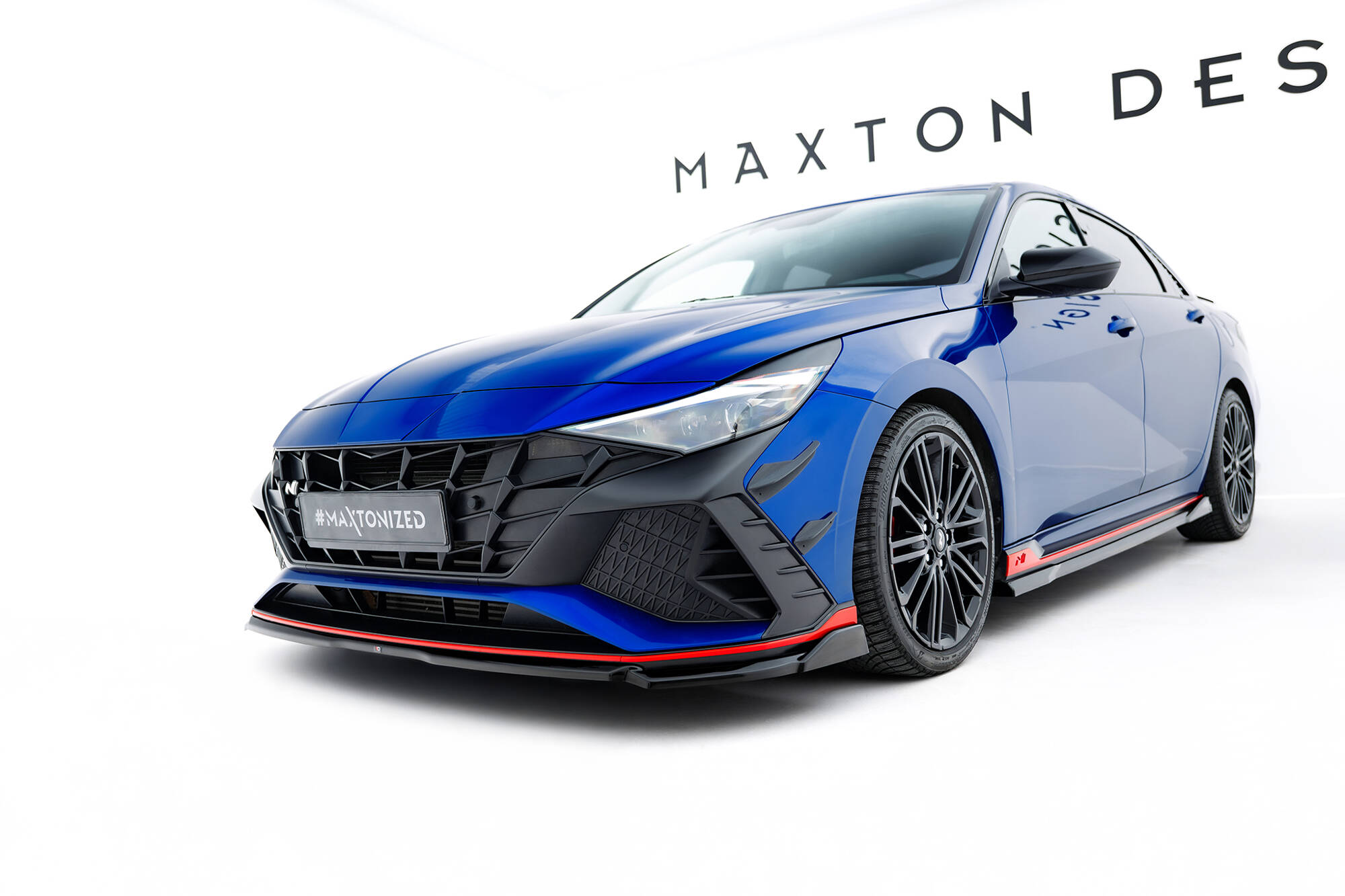 Street+ Spoilerlippe Front Ansatz V.1 passend für Hyundai Elantra N Mk7 schwarz Hochglanz