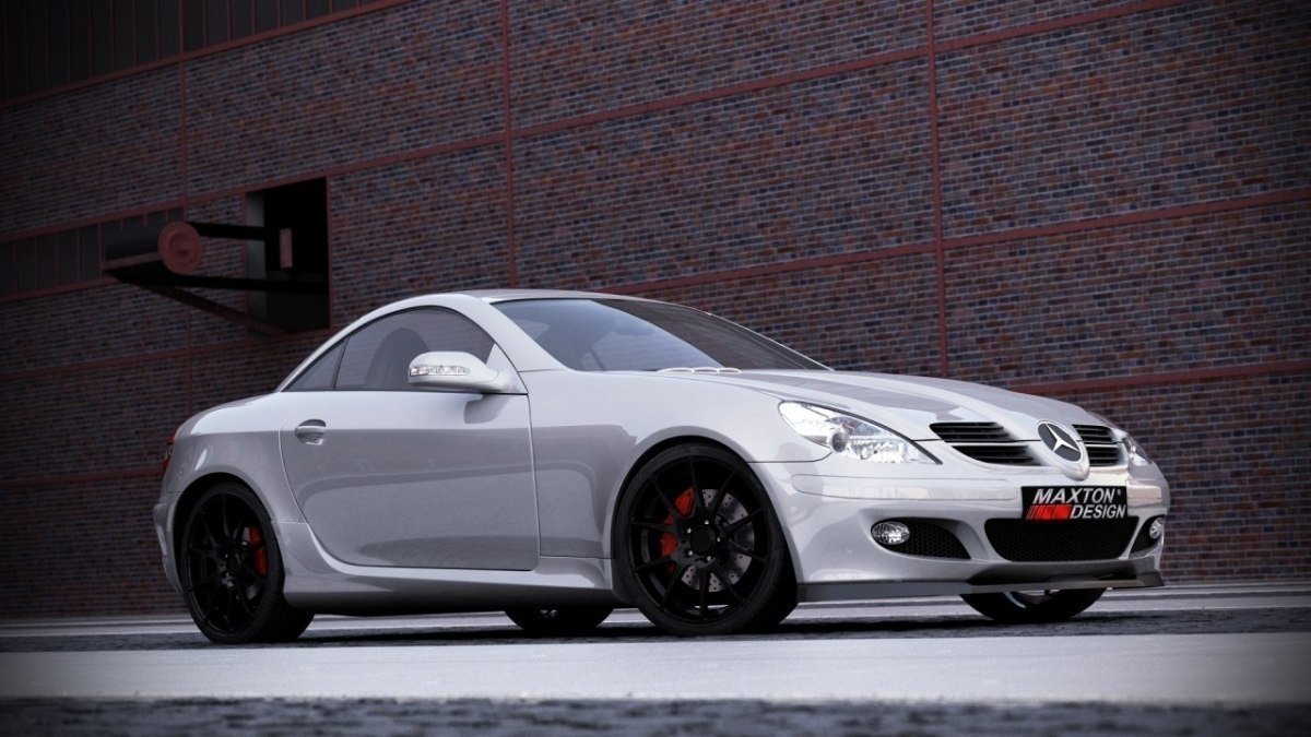 Street+ Spoilerlippe Front Ansatz passend für Mercedes SLK R171 Standard Stoßstange schwarz Hochglanz