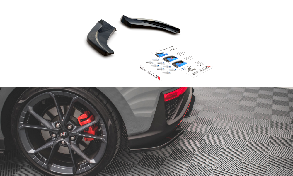 Street+ Heck Ansatz Flaps V.2 passend für Hyundai I30 N Hatchback Mk3 FL schwarz Hochglanz