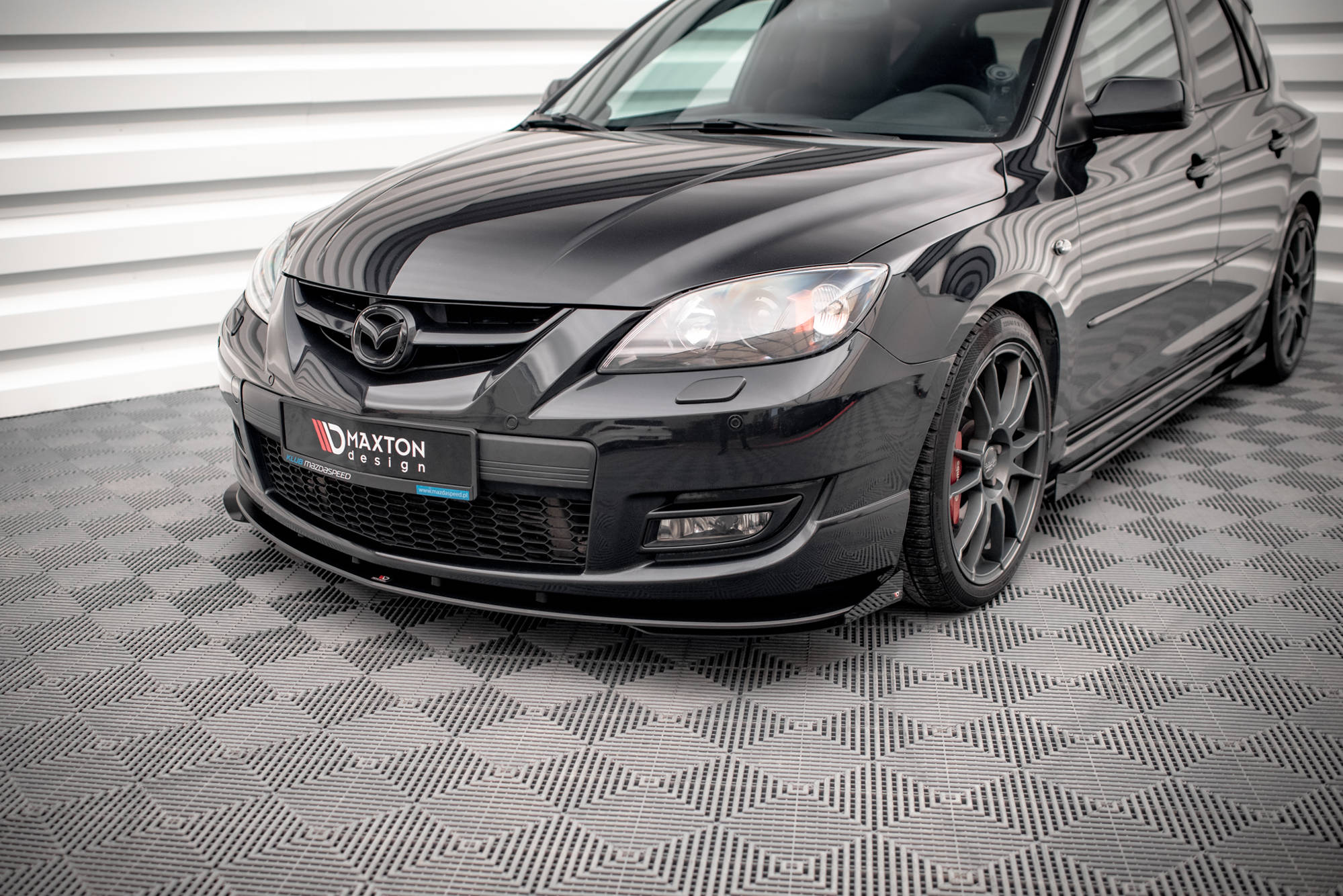 Street Pro Spoilerlippe Front Ansatz + Flaps V.1 passend für Mazda 3 MPS Mk1 schwarz Hochglanz