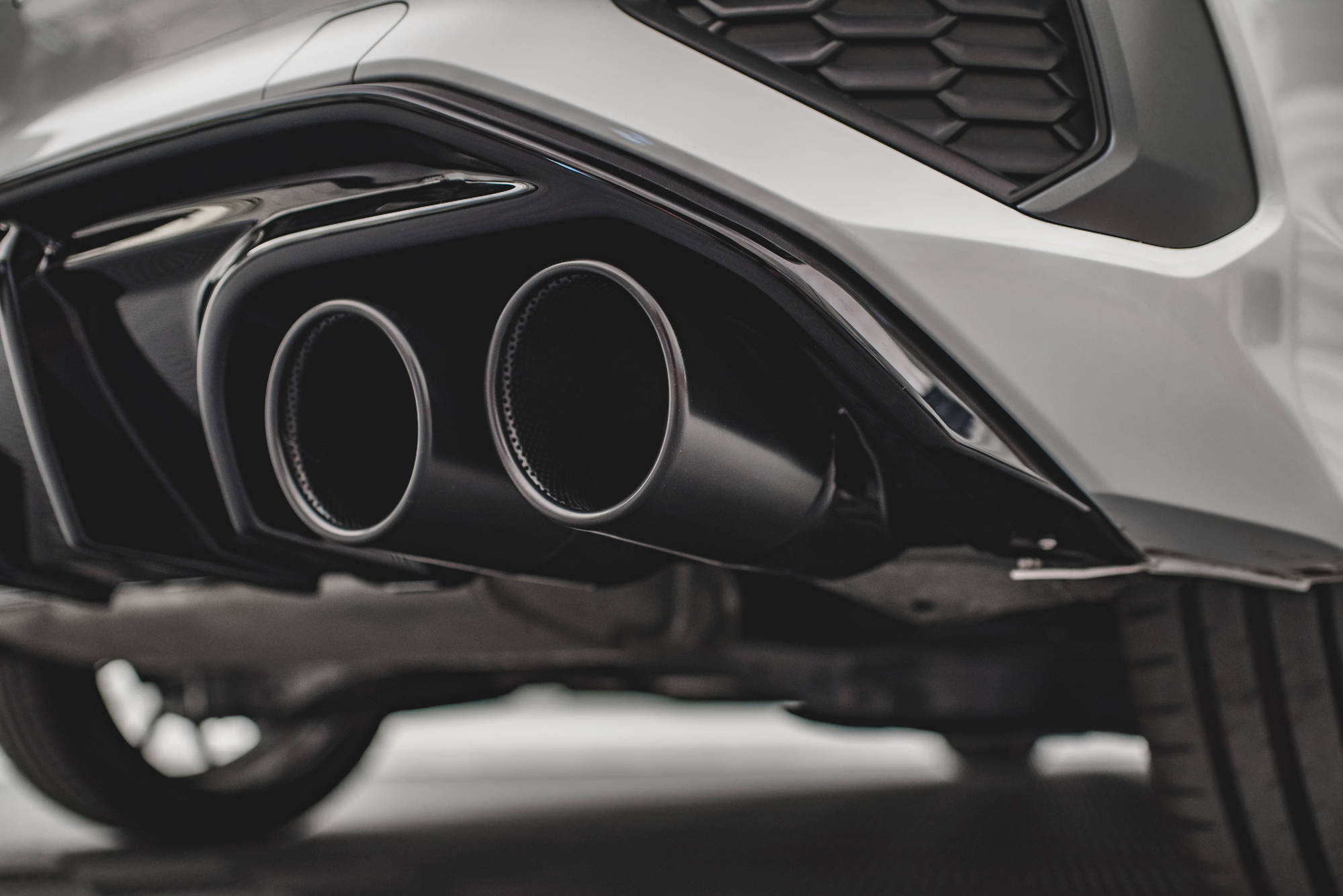 Street+ Heck Ansatz Diffusor + Endrohre passend für Audi A3 S-Line Sportback 8Y