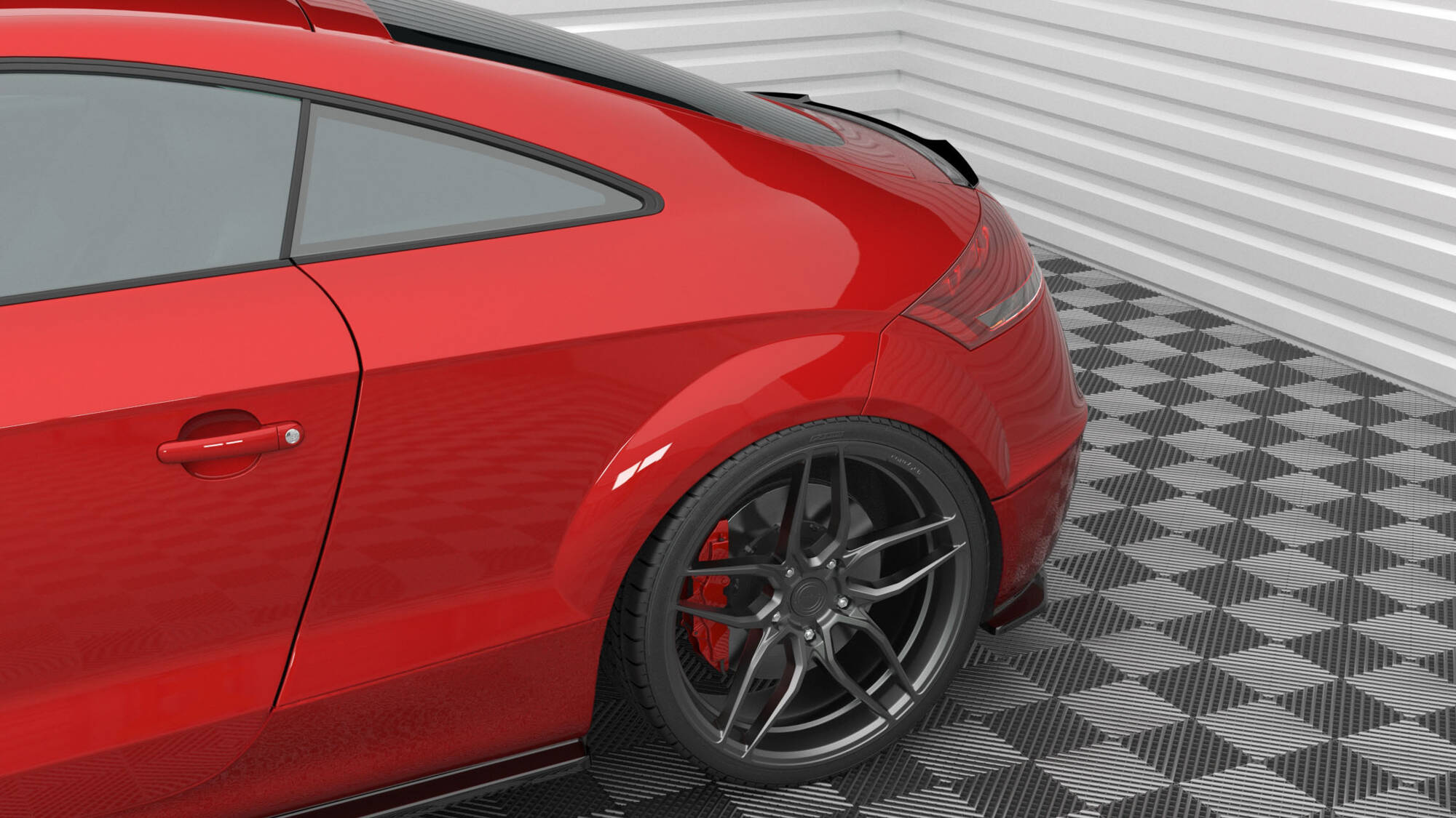 Street+ Heck Ansatz Flaps passend für Audi TT 3.2 V6 8J schwarz Hochglanz