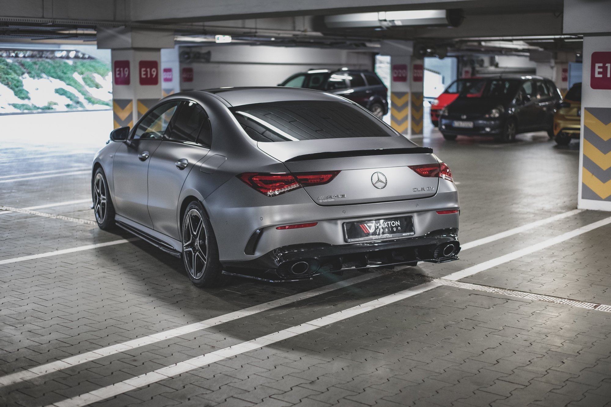 Street+ Heck Ansatz Diffusor passend für Mercedes-AMG CLA 35 Aero / 45 Aero C118 schwarz Hochglanz