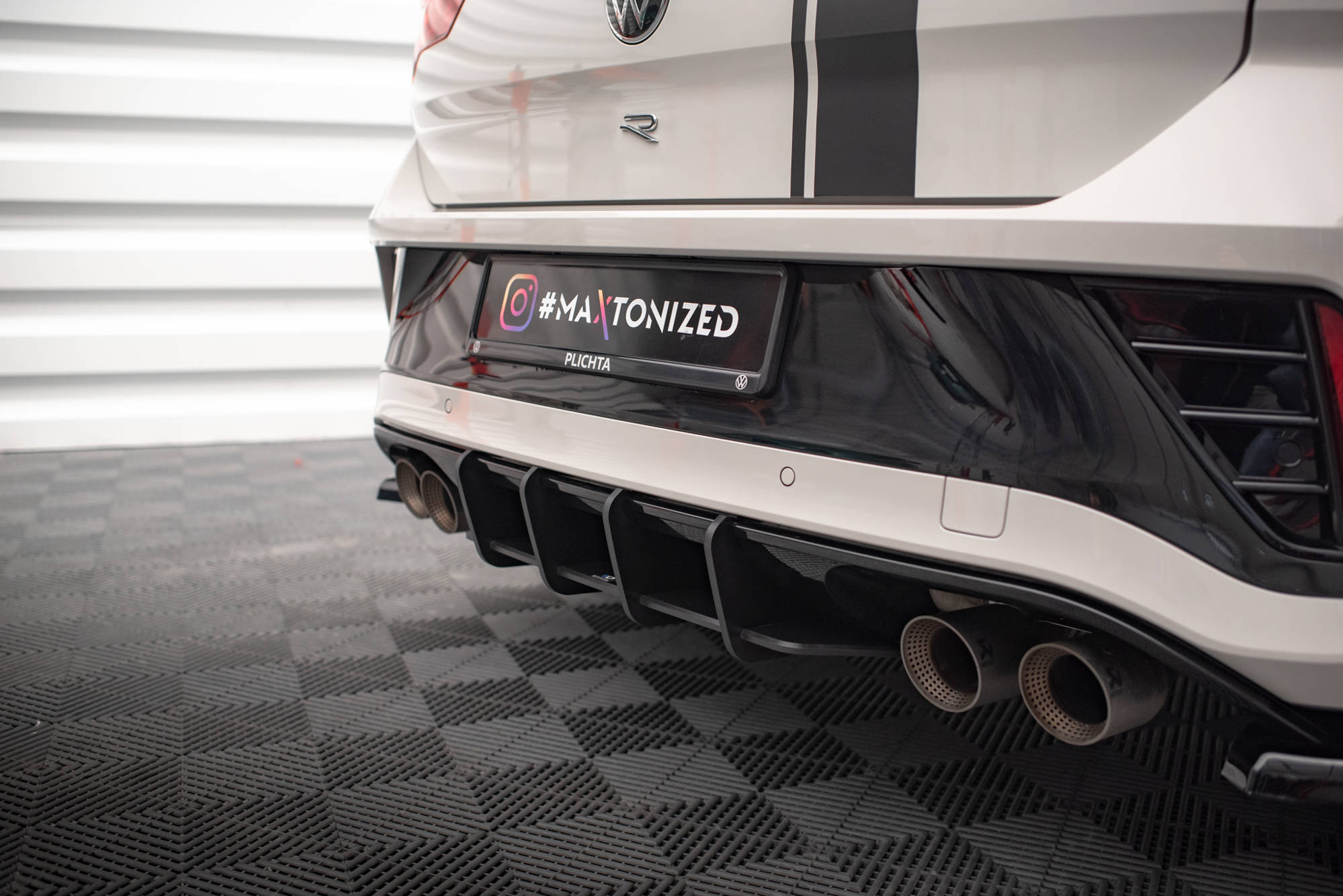 Street Pro Heckschürze Heck Ansatz Diffusor passend für VW T-Roc R Mk1 FL