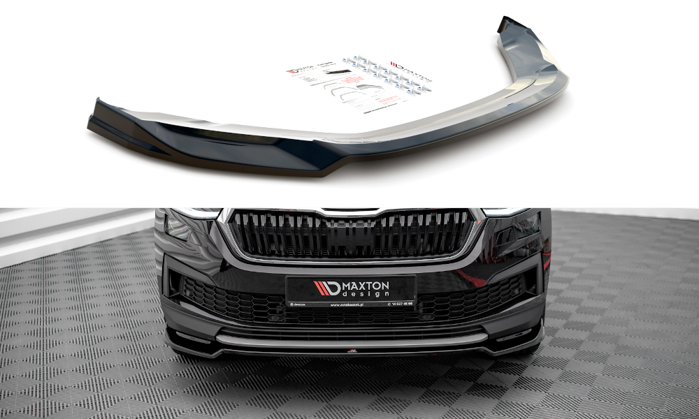Street+ Spoilerlippe Front Ansatz V.2 passend für Skoda Kodiaq Mk1 FL schwarz Hochglanz