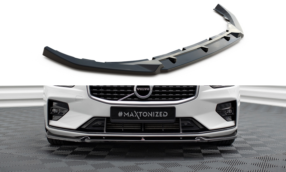 Street+ Spoilerlippe Front Ansatz V.1 passend für Volvo S60/V60 R-Design Mk3 schwarz Hochglanz