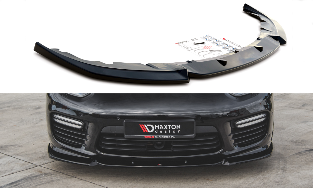Street+ Spoilerlippe Front Ansatz V.1 passend für Porsche Panamera Turbo 970 FL schwarz Hochglanz