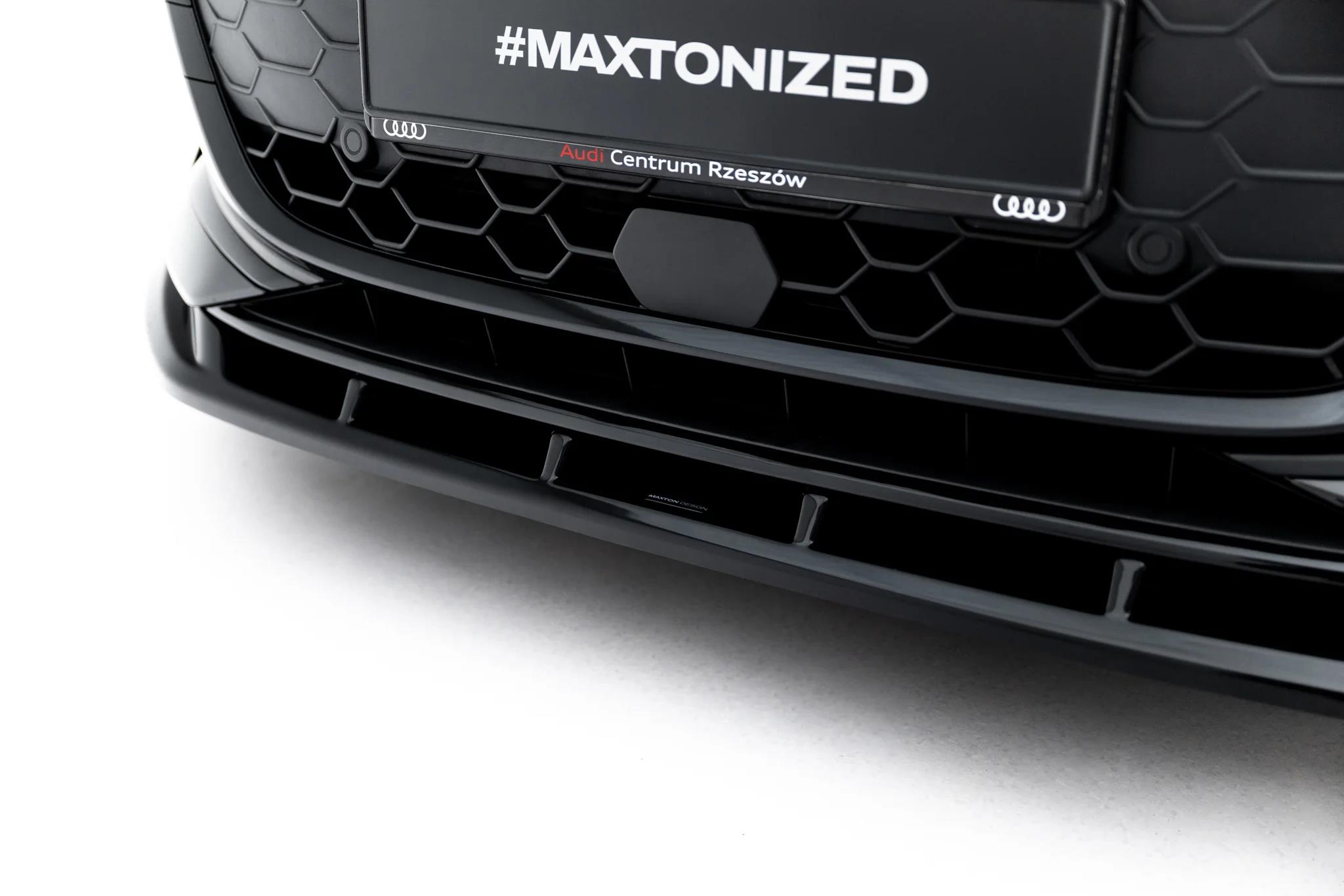 Street+ Spoilerlippe Front Ansatz V.2 passend für Audi A3 Limousine 8Y Facelift schwarz Hochglanz