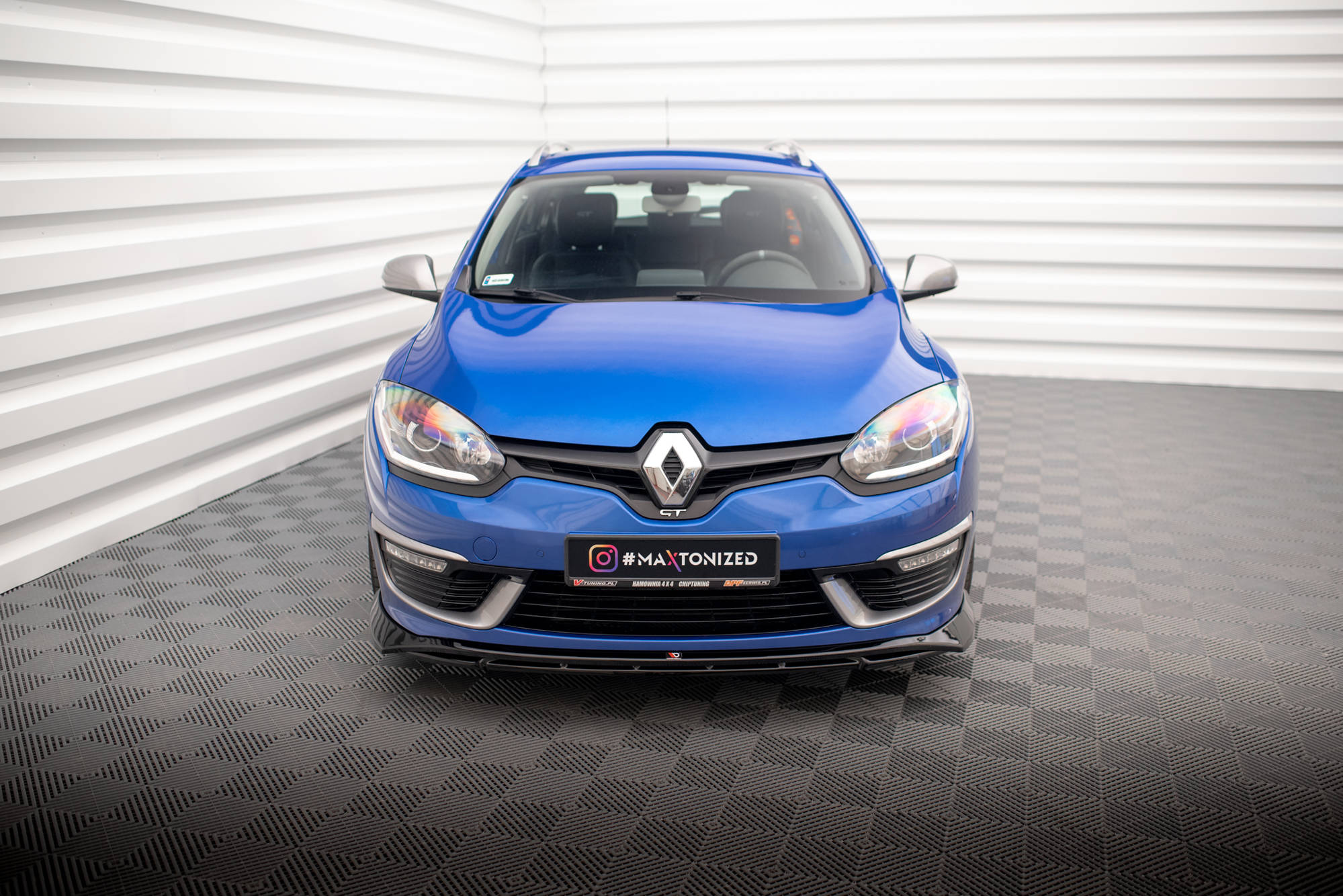 Street+ Spoilerlippe Front Ansatz passend für Renault Megane GT Line Grandtour Mk3 FL schwarz Hochglanz