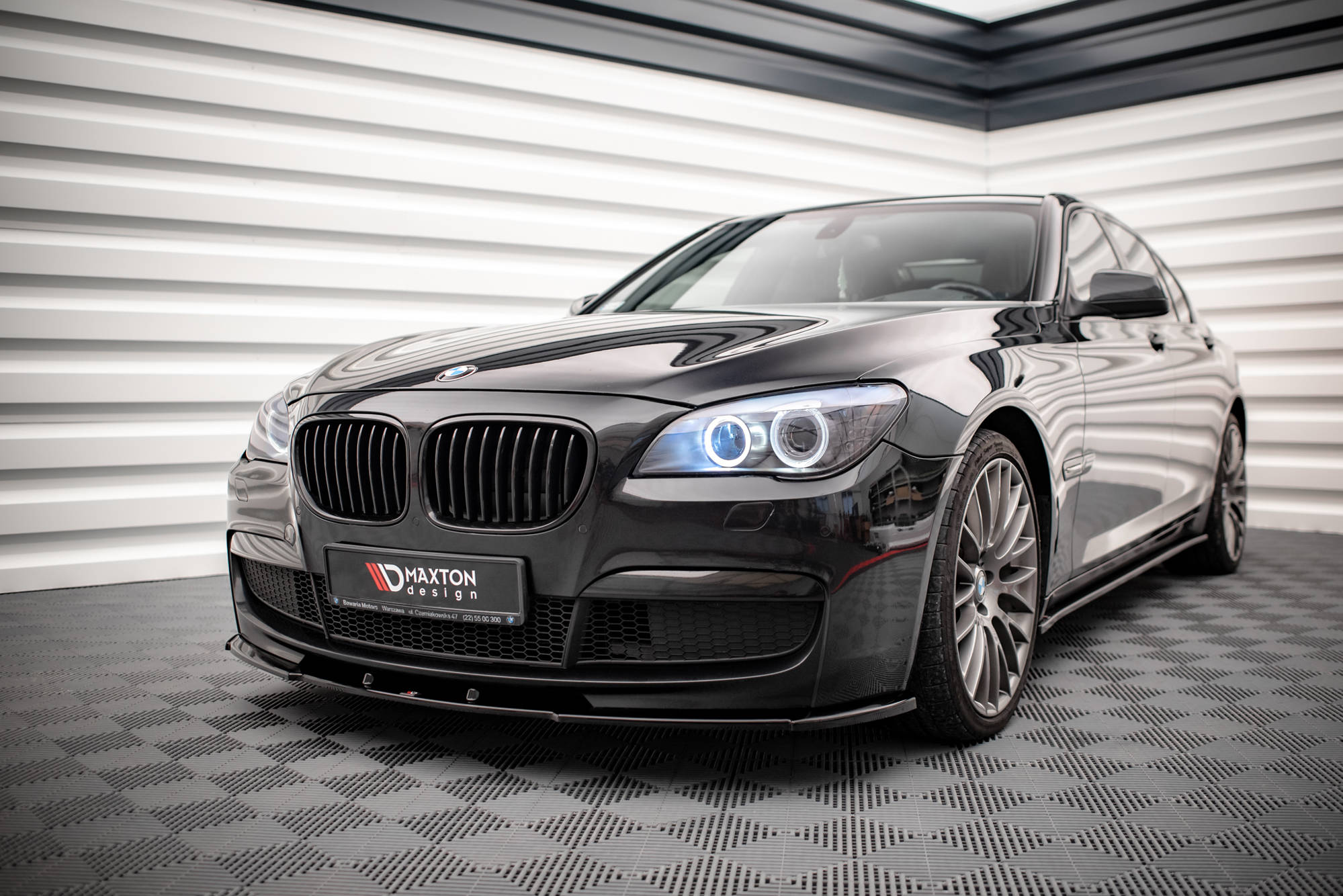 Street+ Spoilerlippe Front Ansatz V.1 passend für BMW 7 M-Paket F01 schwarz Hochglanz