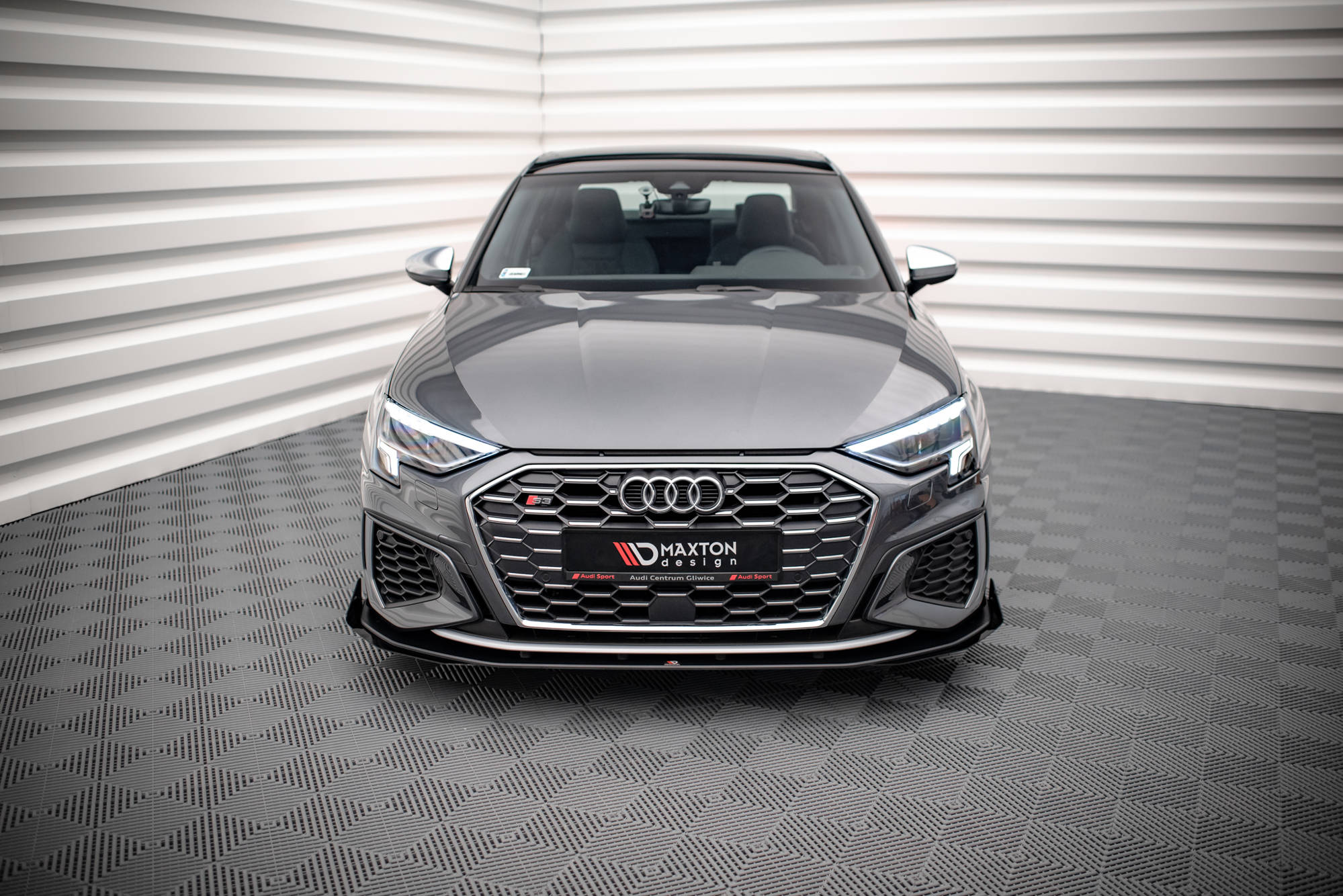 Street Pro Spoilerlippe Front Ansatz + Flaps passend für Audi S3 / A3 S-Line 8Y schwarz Hochglanz