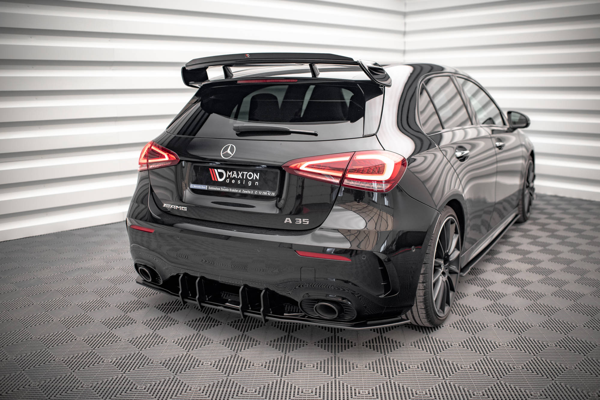 Street Pro Heckschürze Heck Ansatz Diffusor passend für Mercedes A35 AMG Hatchback Aero Pack W177