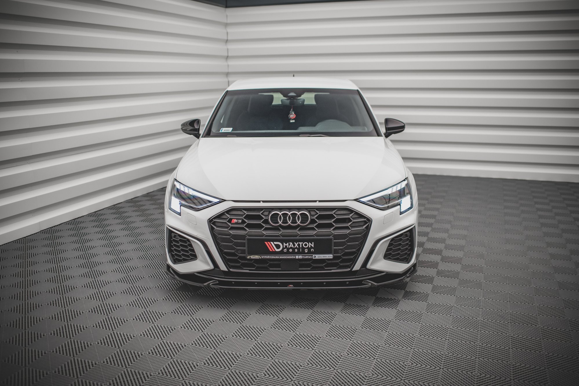 Street+ Spoilerlippe Front Ansatz V.3 passend für Audi S3 / A3 S-Line 8Y schwarz Hochglanz